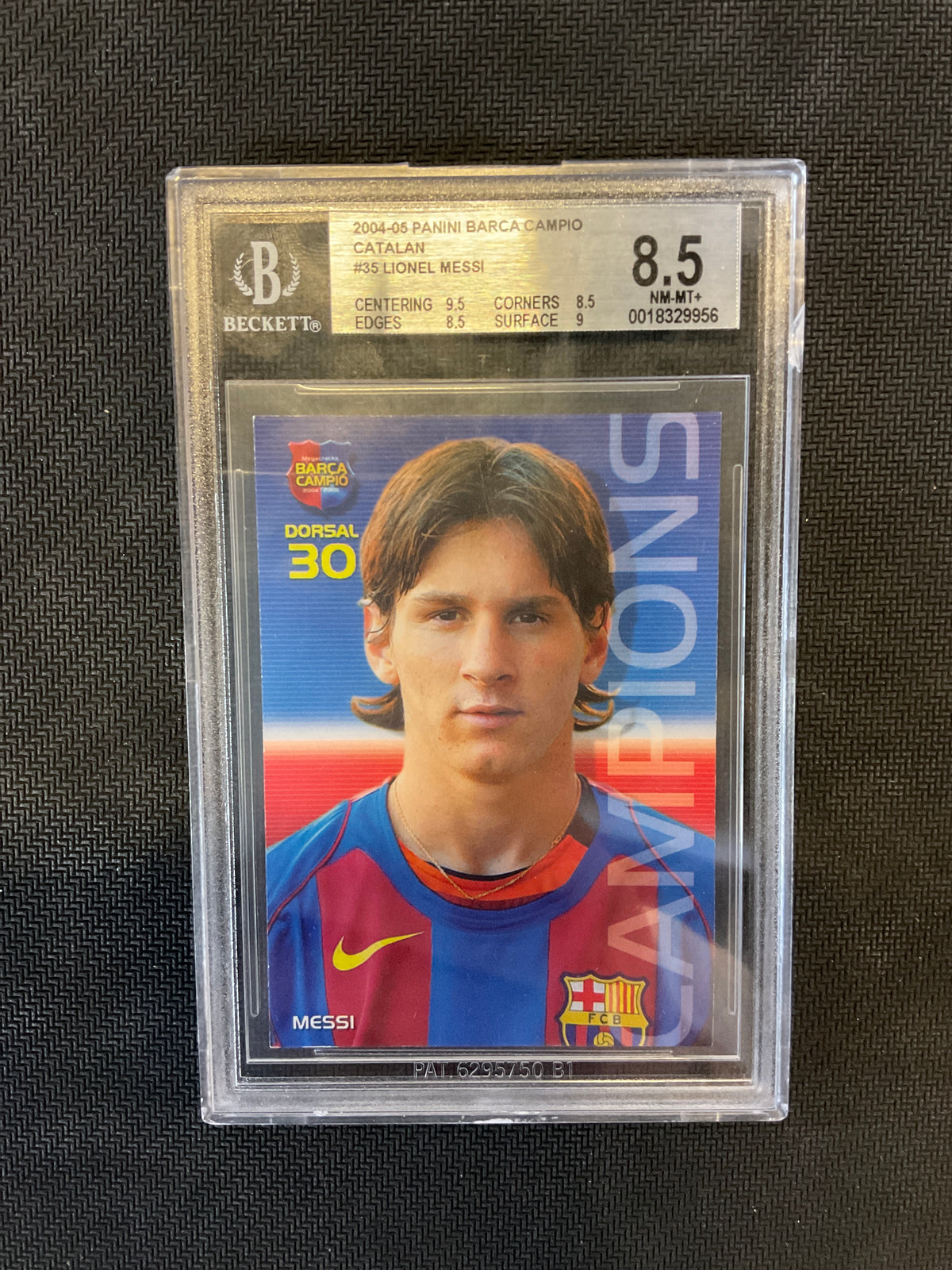 2004-05 Panini Barca Campio Lionel Messi Rookie BGS 8.5