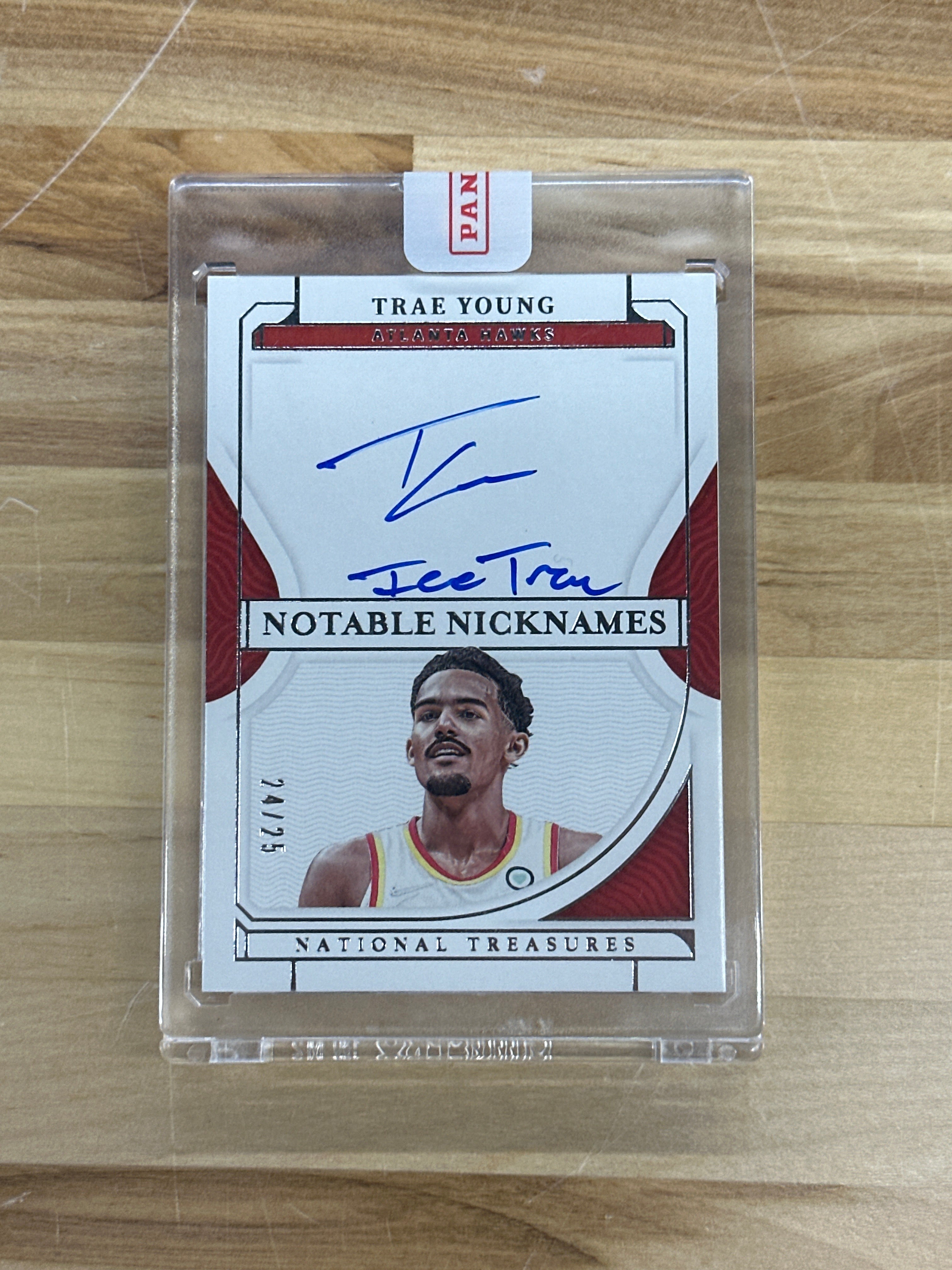 2022 National Treasures Trae Young Nicknames Auto Ice Trae /25