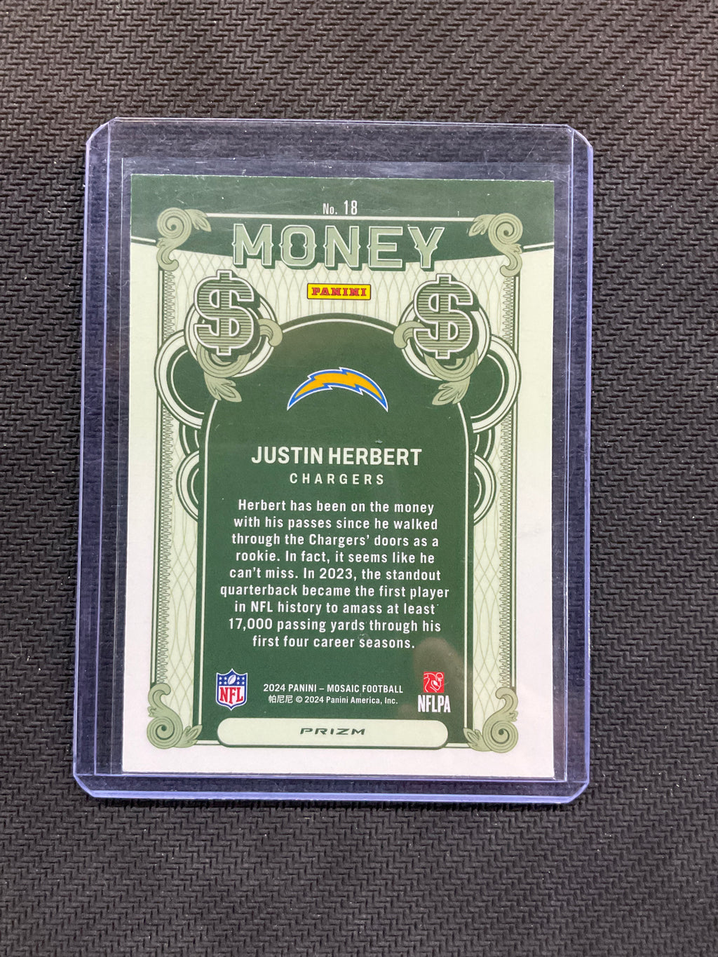2024 Mosaic Justin Herbert Money Case Hit