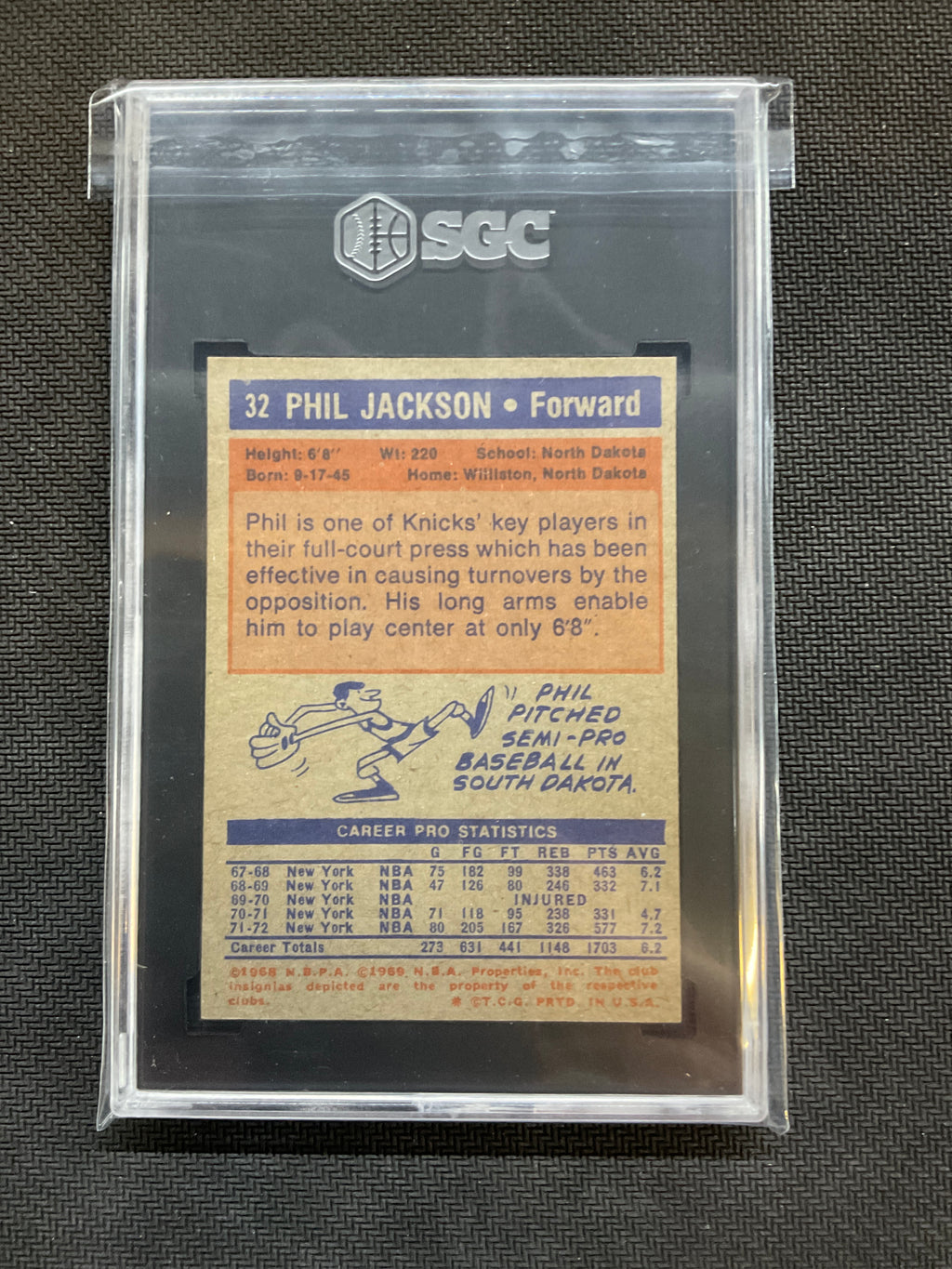 1972-72 Topps Phil Jackson #32 SGC 5 Knicks