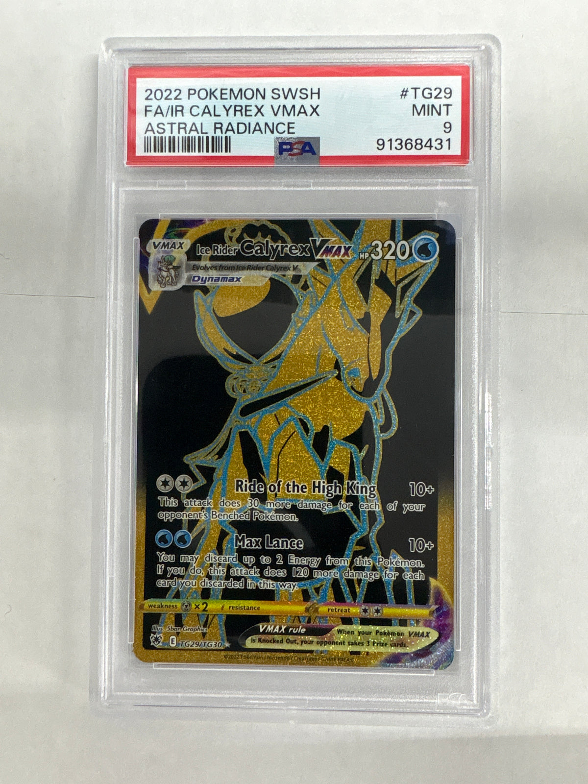 2022 Pokemon Astral Radiance Ice Rider Calyrex Vmax TG29 PSA 9