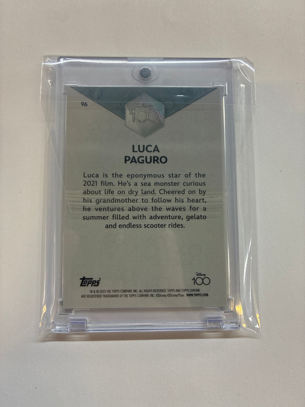 2023 Topps Chrome Disney 100 Luca Paguro Pink Refractor /399
