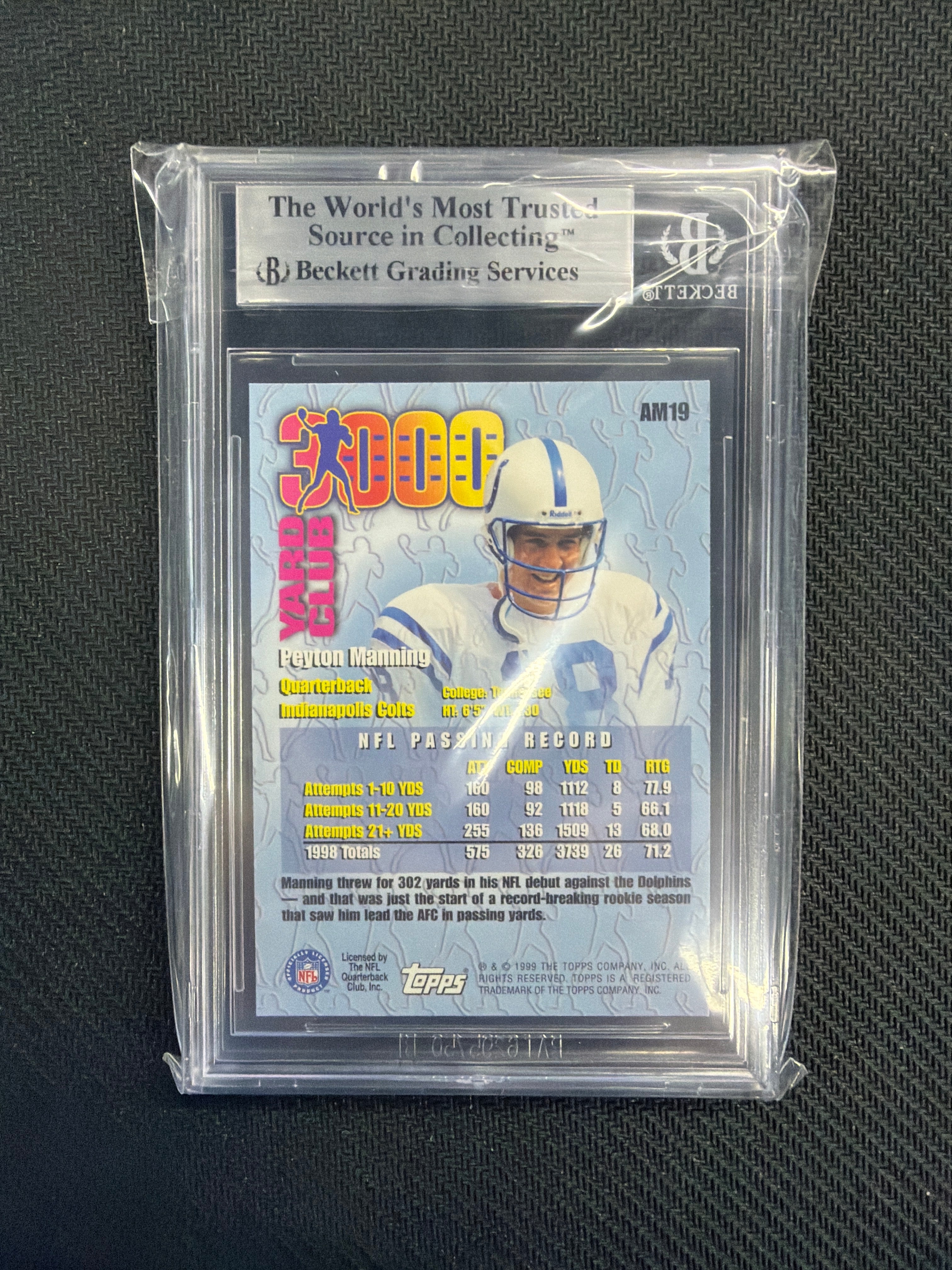 1999 Topps Peyton Manning All Matrix BGS 9 Colts