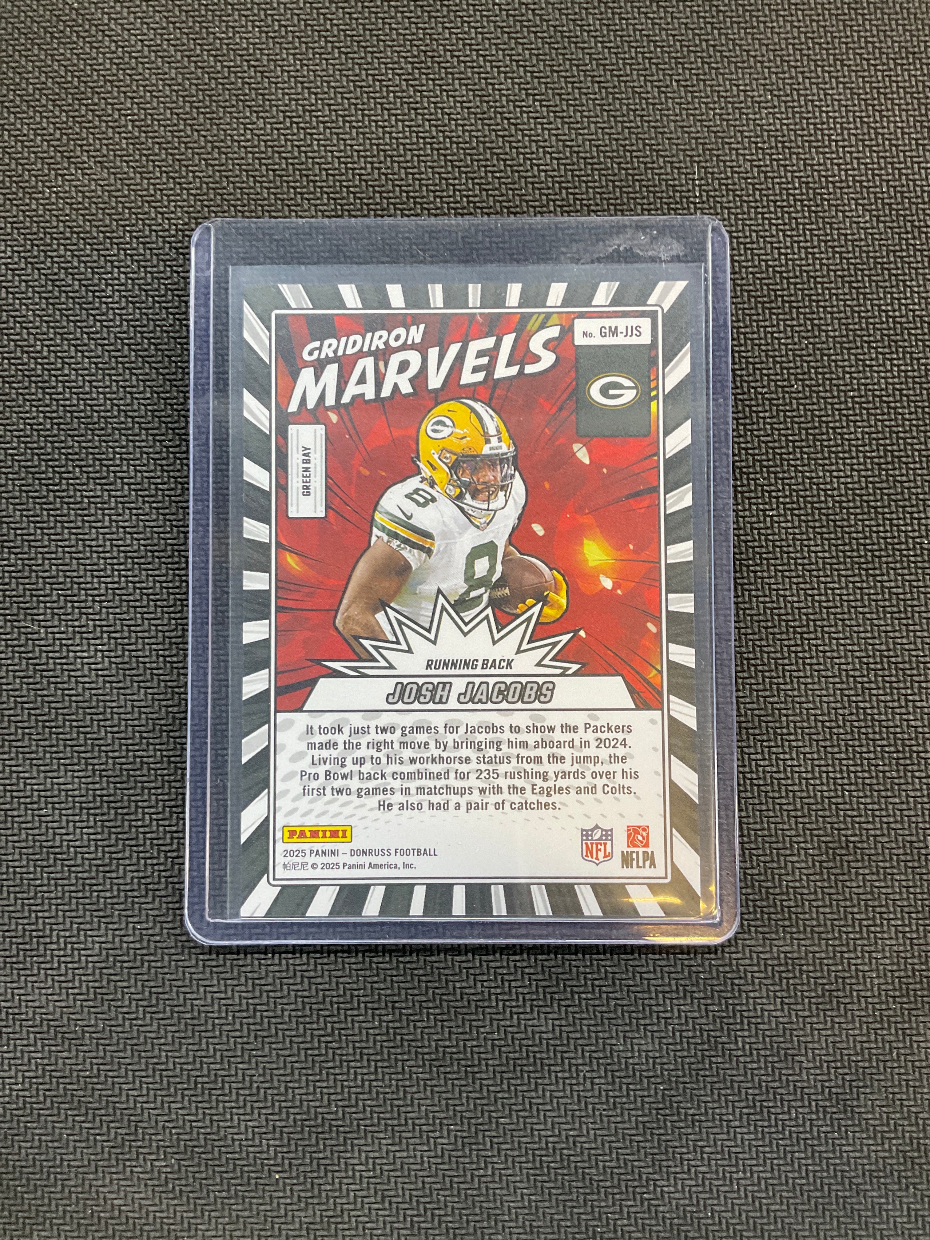 2025 Donruss Josh Jacobs Gridiron Marvels Case Hit Packers