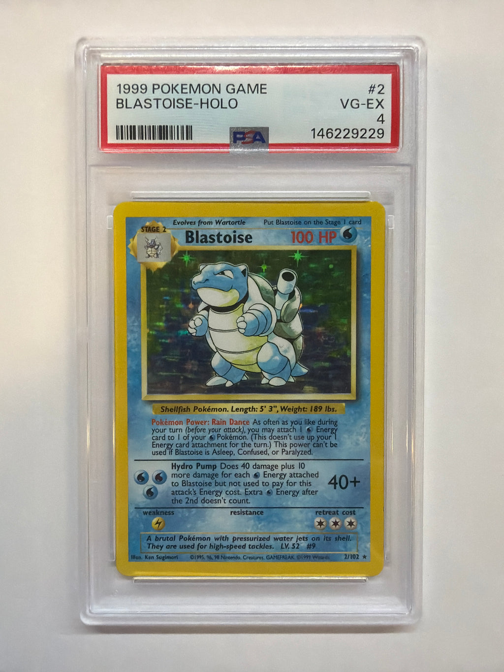 1999 Pokemon Game Blastoise Holo 2 PSA 4