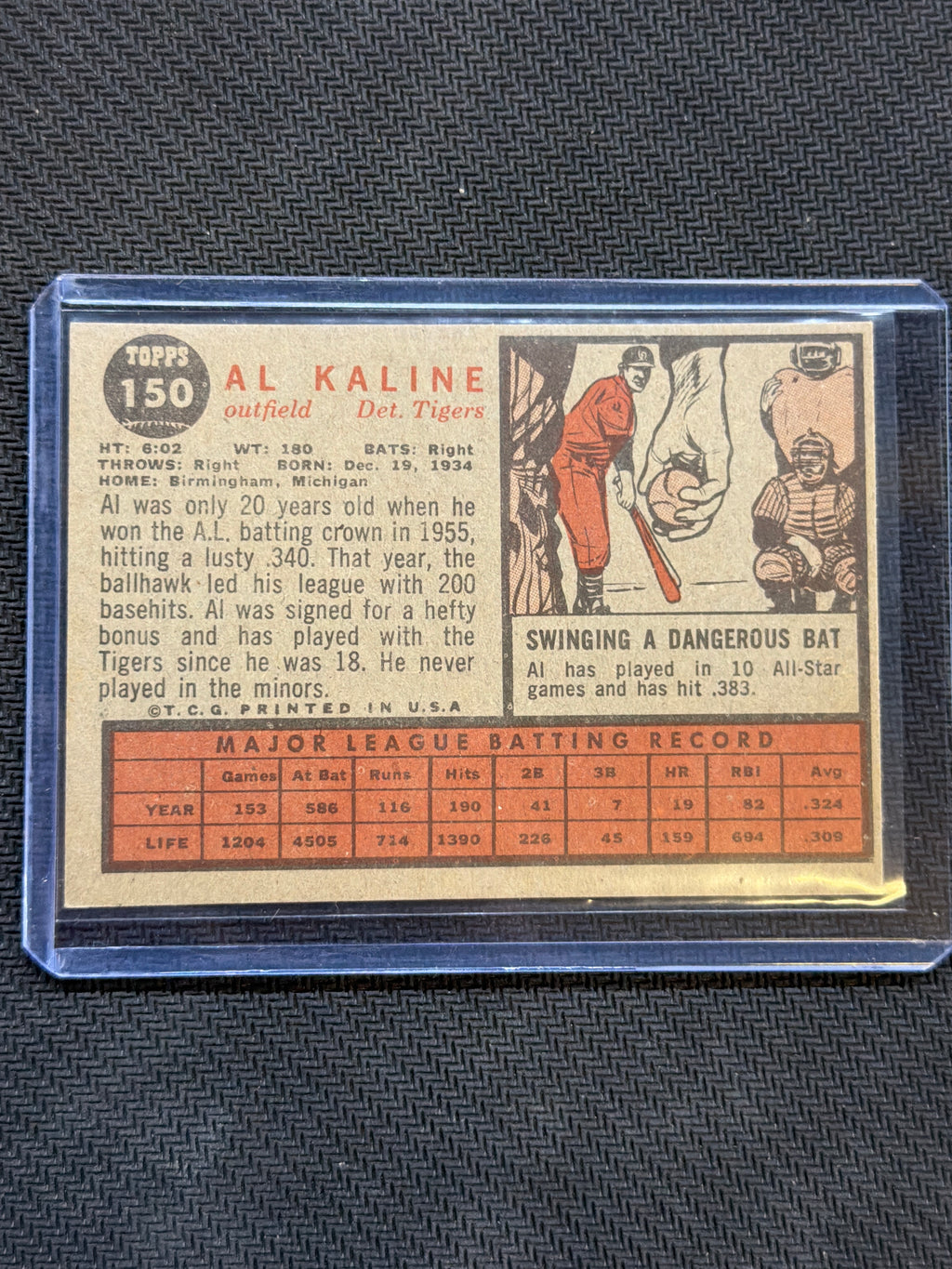 1962 Topps Al Kaline #150 Tigers