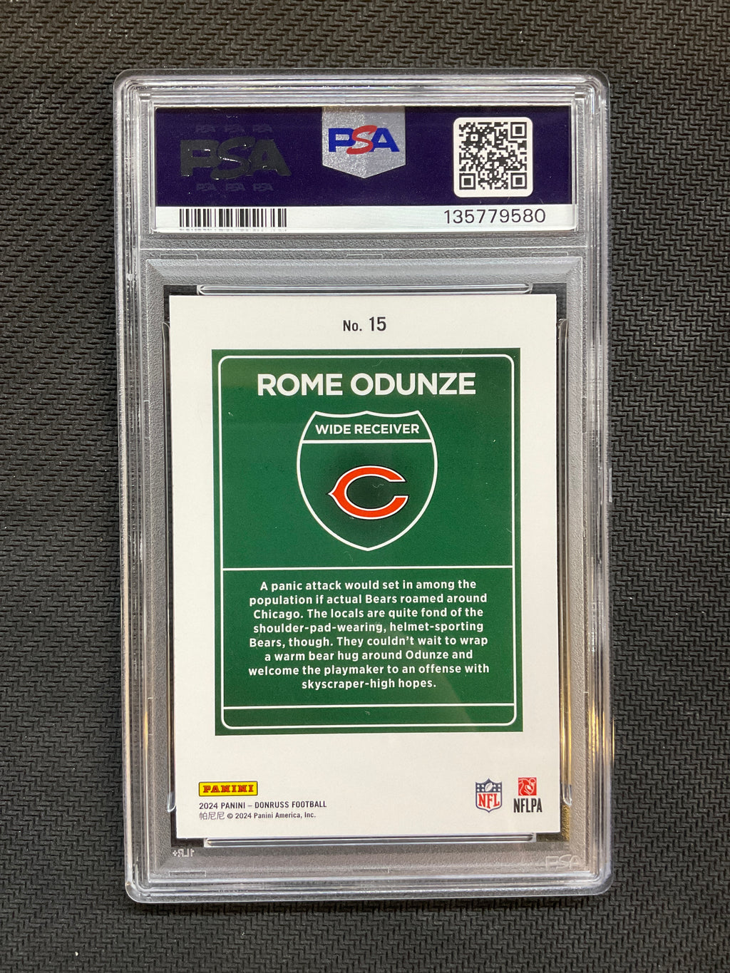 2024 Donruss Rome Odunze Downtown! Rookie PSA 10 Bears