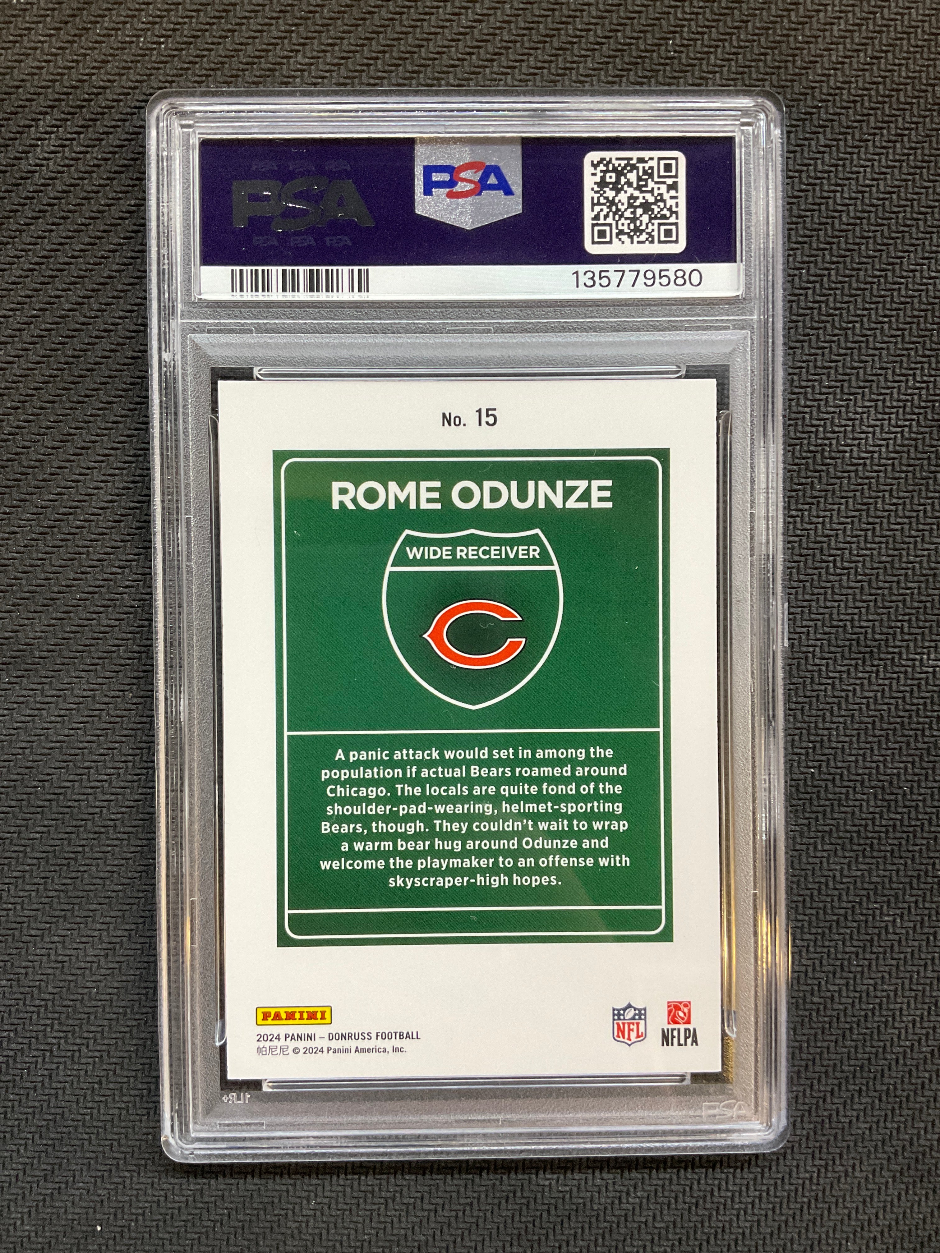 2024 Donruss Rome Odunze Downtown! Rookie PSA 10 Bears