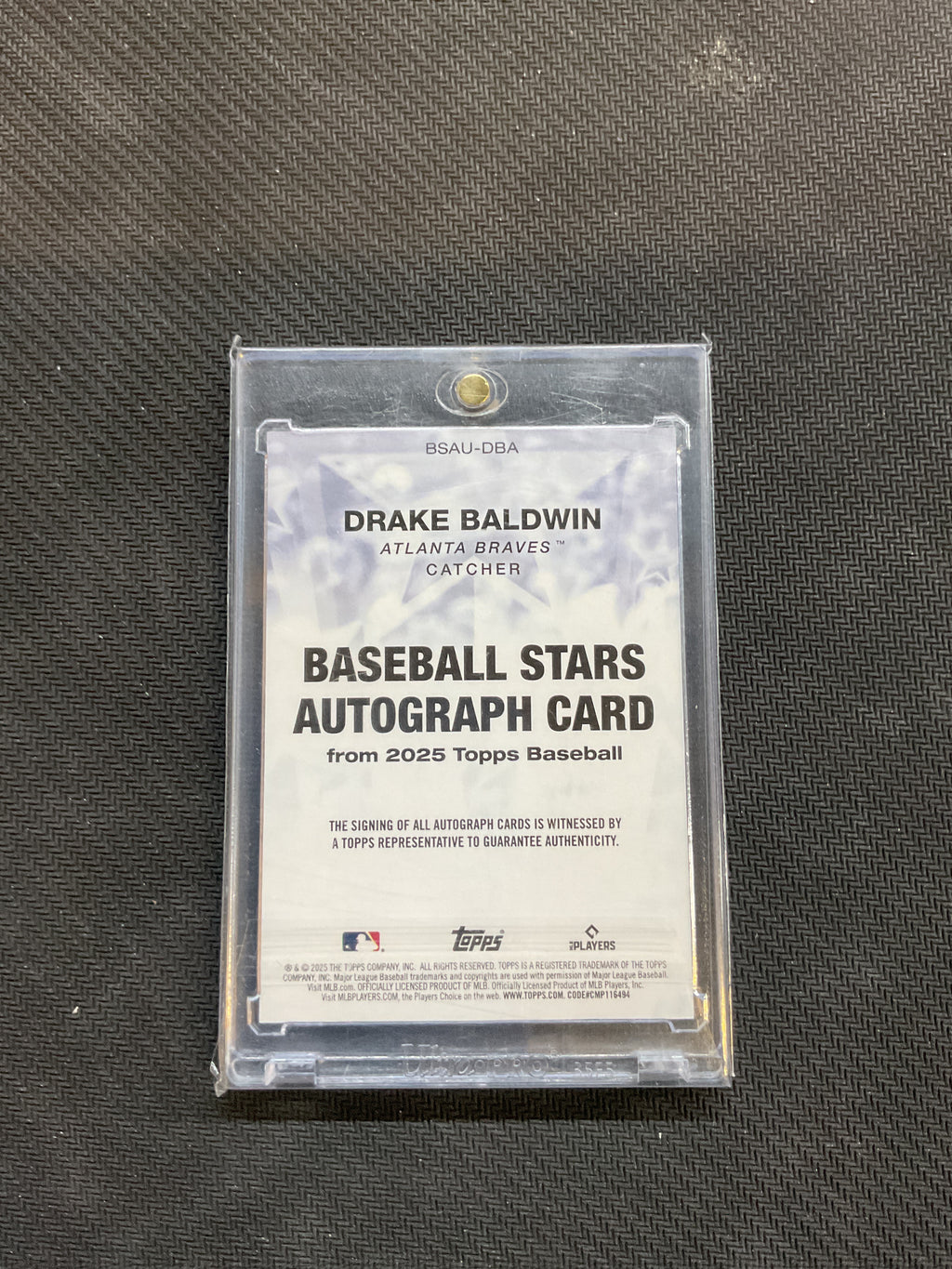 2025 Topps Drake Baldwin Baseball Stars Rookie Autograph Card Braves