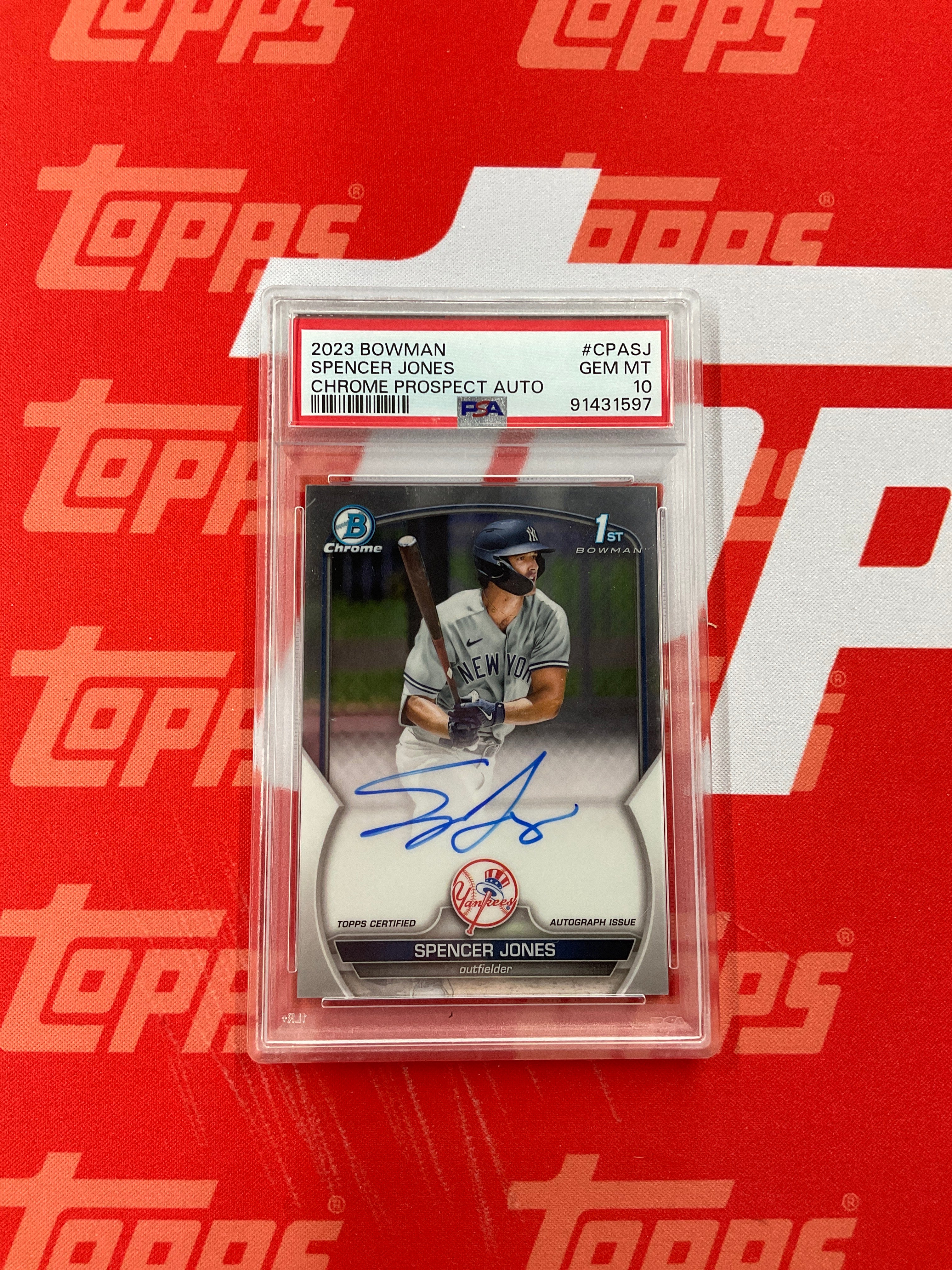 2023 Bowman Spencer Jones Rookie Auto PSA 10