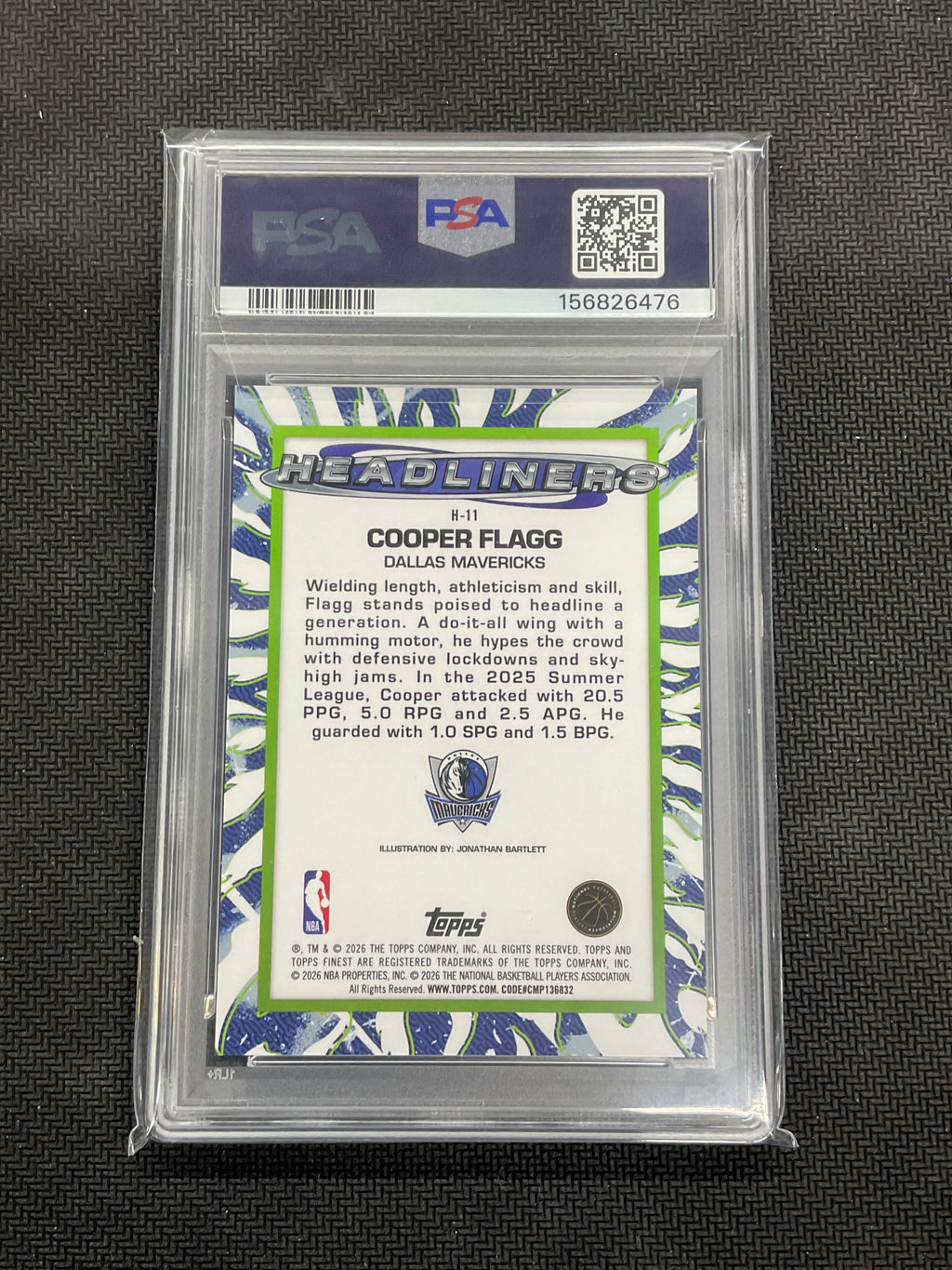 2025/26 Topps Finest Cooper Flagg Headliners Rookie PSA 10 Case Hit