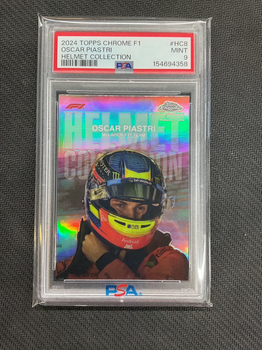 2024 Topps Chrome F1 Oscar Piastri Helmet Collection PSA 9 358