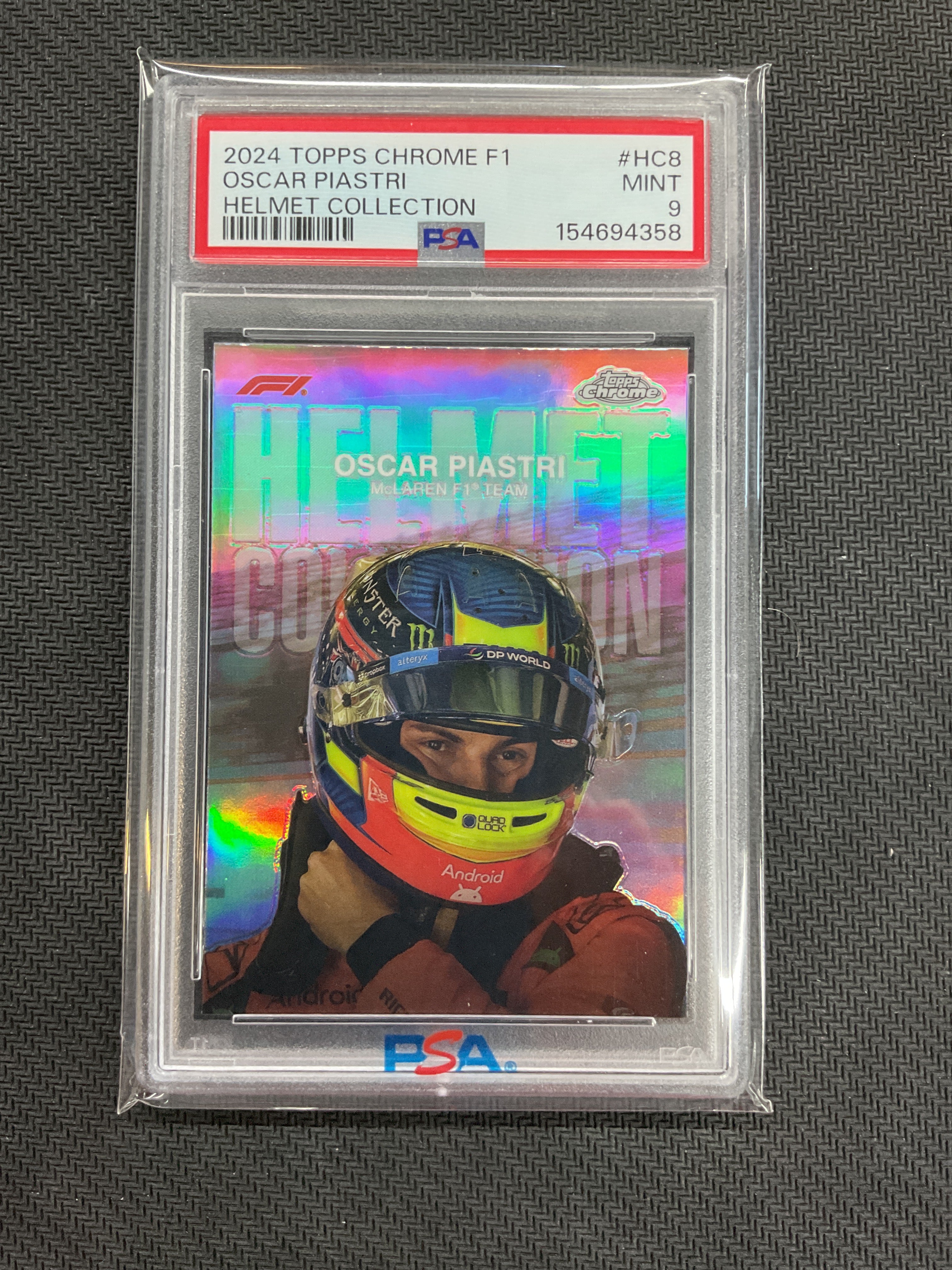 2024 Topps Chrome F1 Oscar Piastri Helmet Collection PSA 9 358