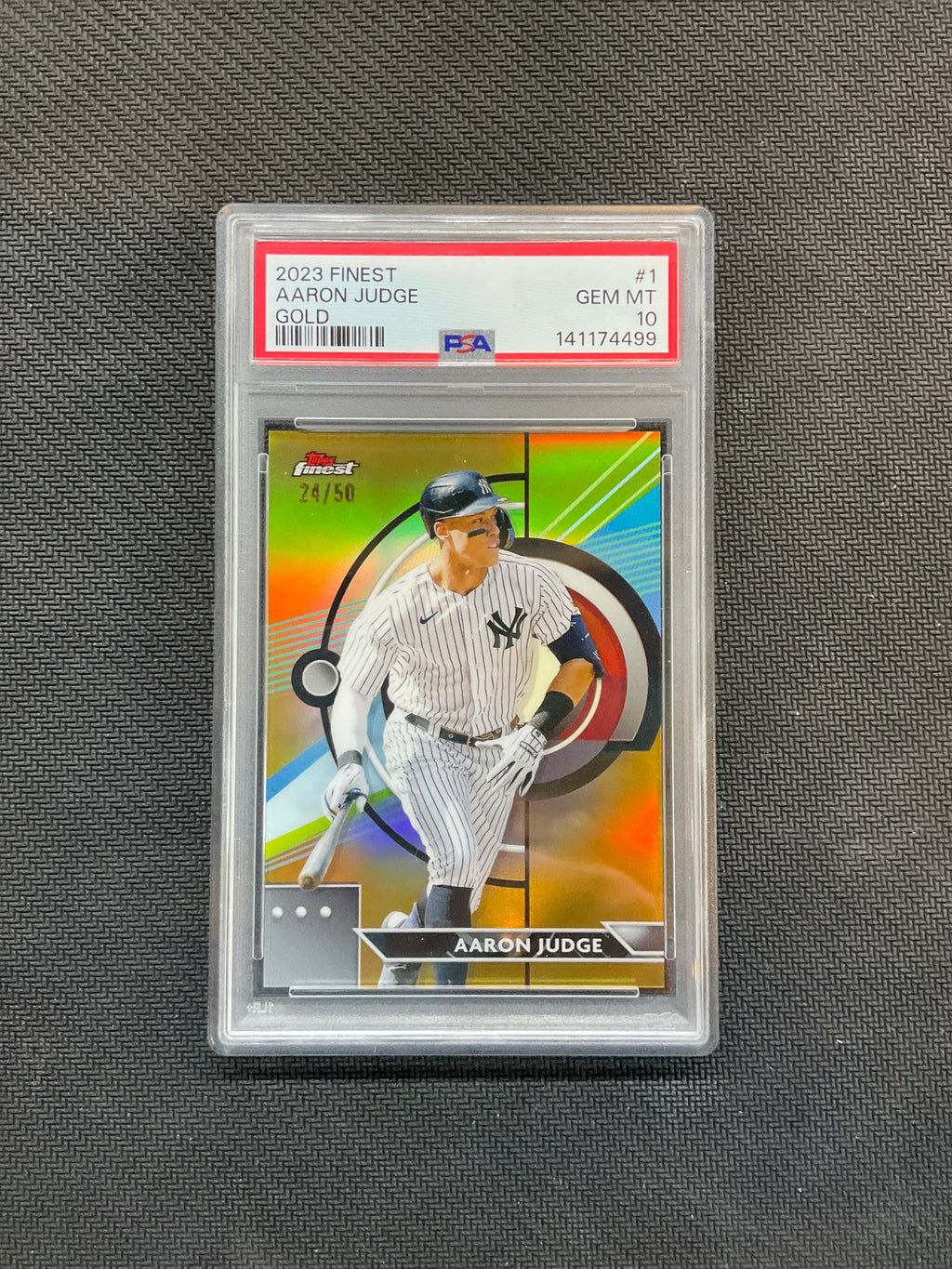 2023 Topps Finest Aaron Judge Gold /50 PSA 10 Yankees