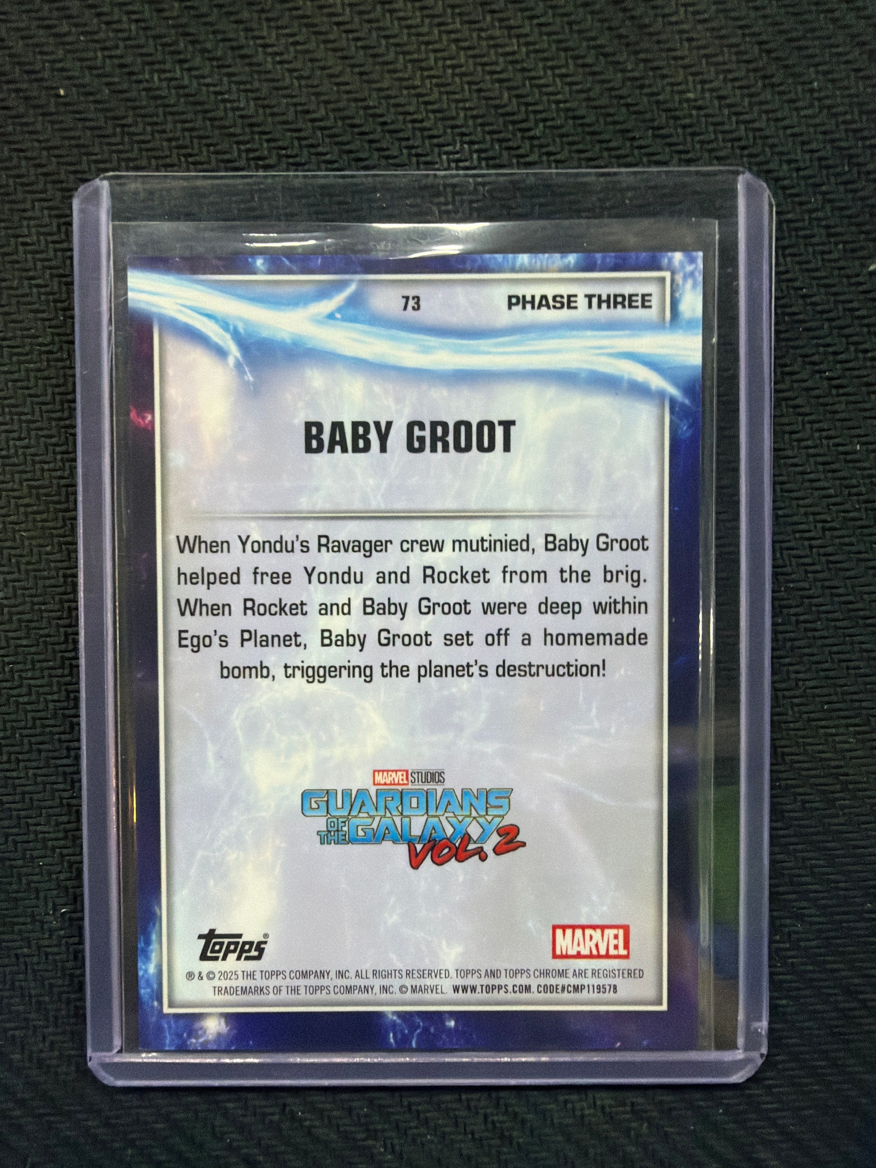 2025 Topps Chrome Marvel Baby Groot /49 Purple
