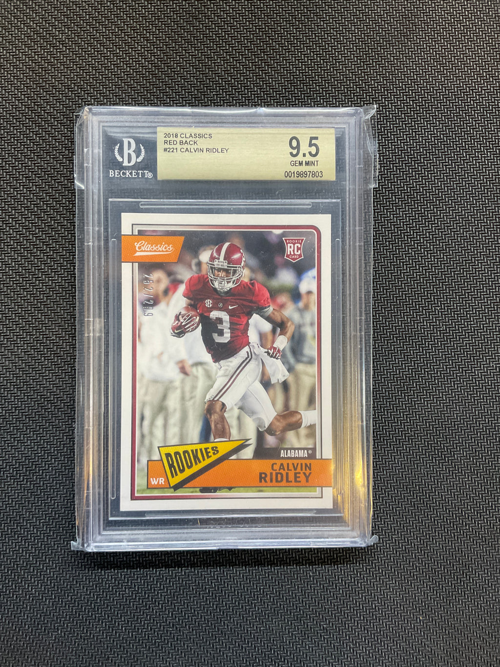 2019 Classics Calvin Ridley Red Back /299 BGS 9.5 Alabama
