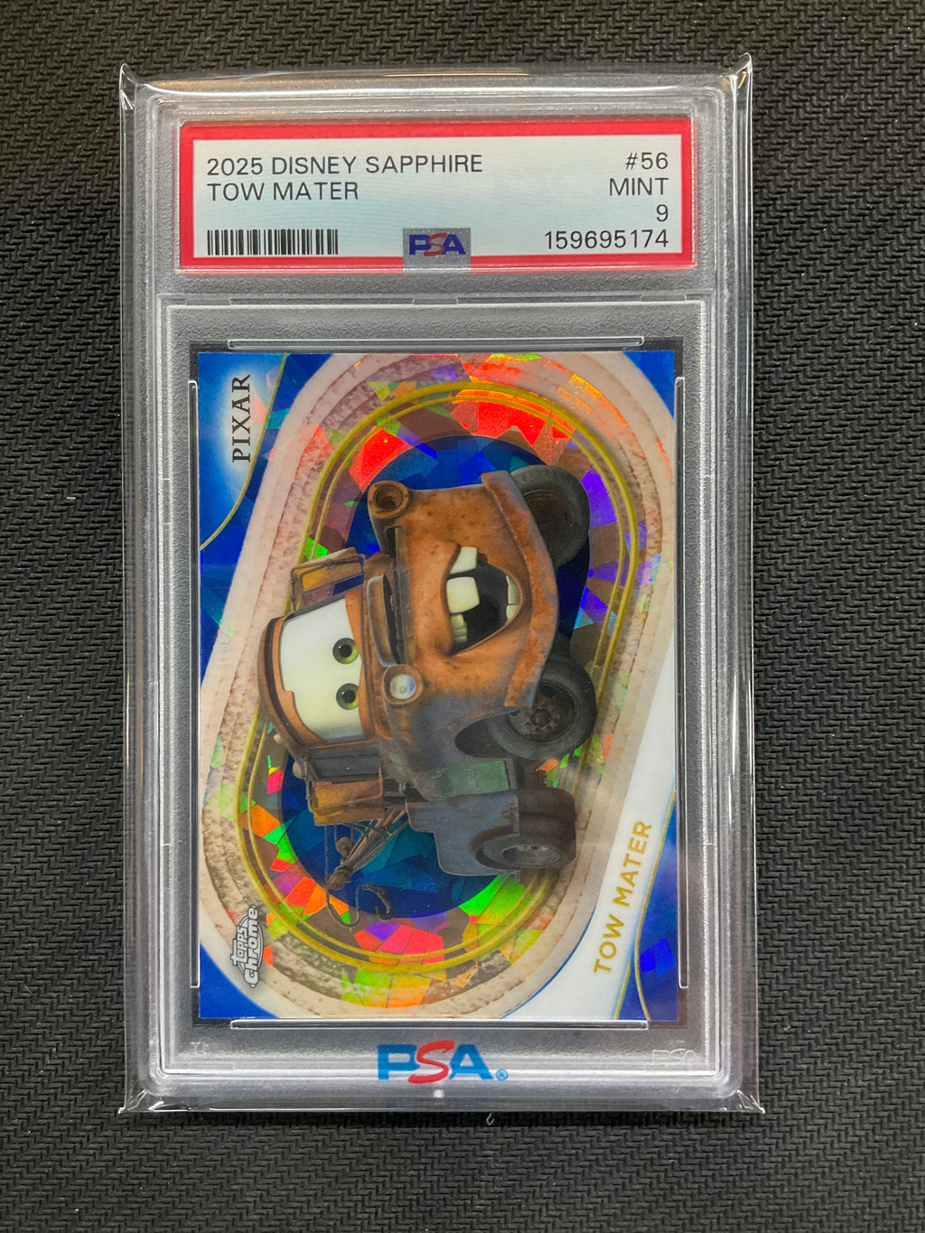2025 Topps Chrome Disney Sapphire Tow Mater #56 PSA 9 174