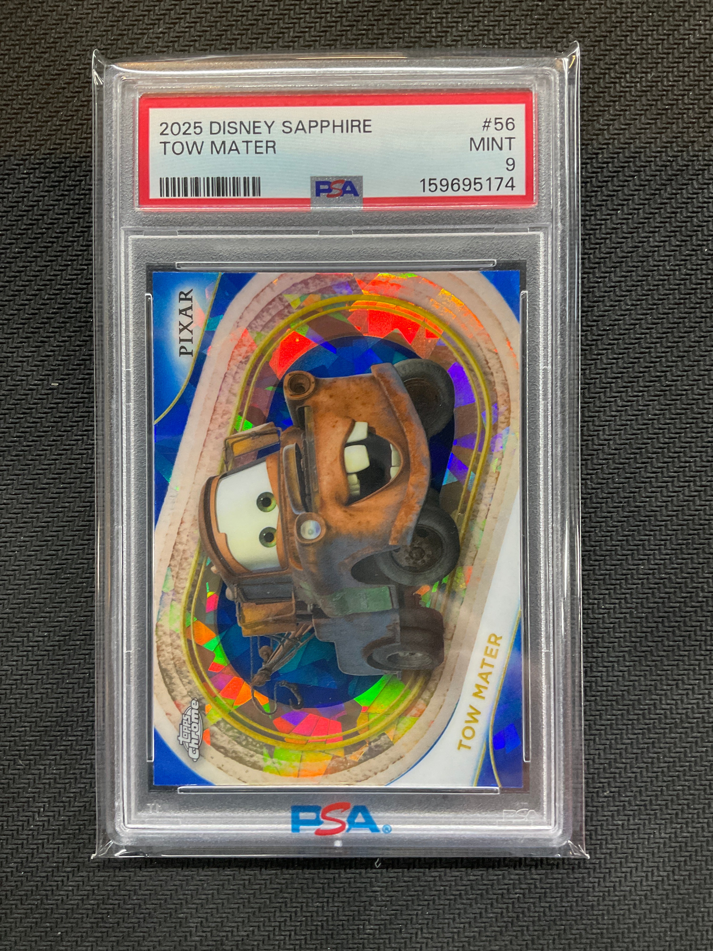 2025 Topps Chrome Disney Sapphire Tow Mater #56 PSA 9 174