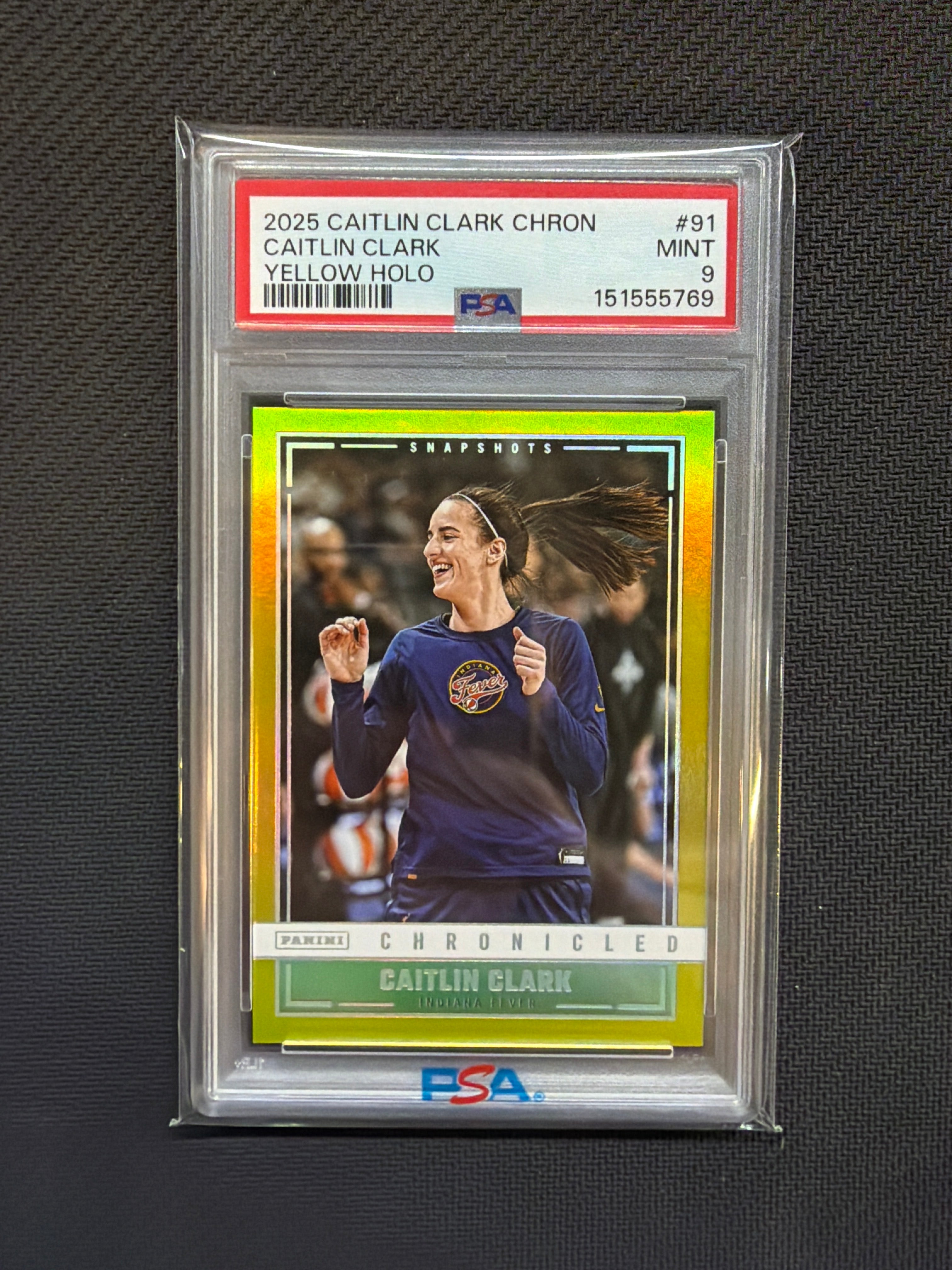 2025 Caitlin Clark Chronicled Caitlin Clark Yellow Holo PSA 9 769