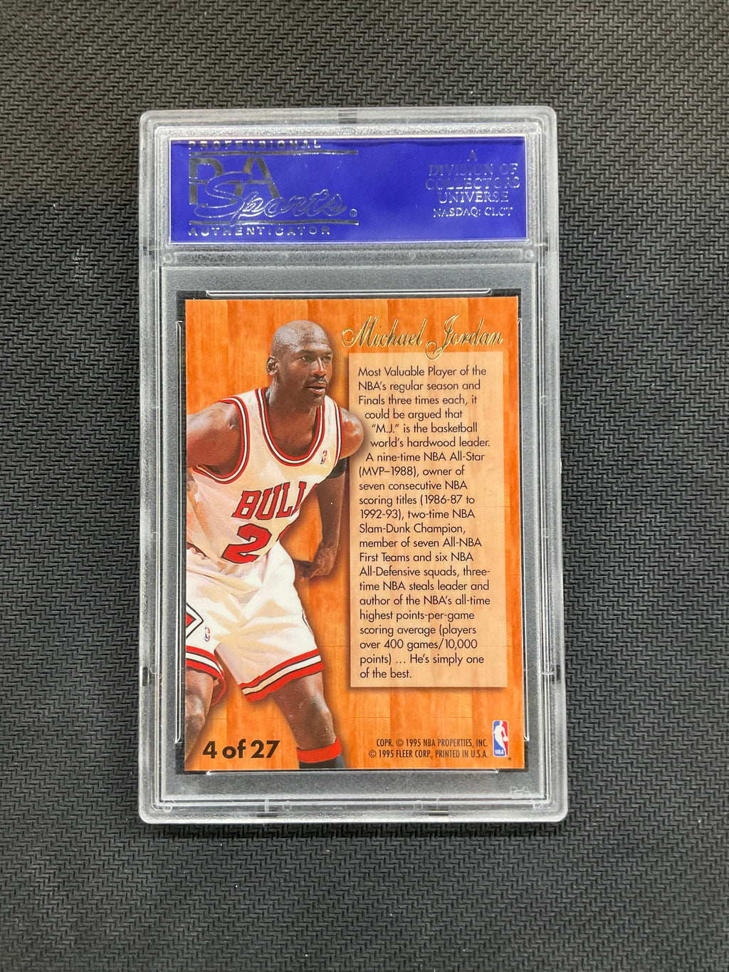 1995 Fleer Flair Michael Jordan Hardwood Leaders PSA 8 Bulls