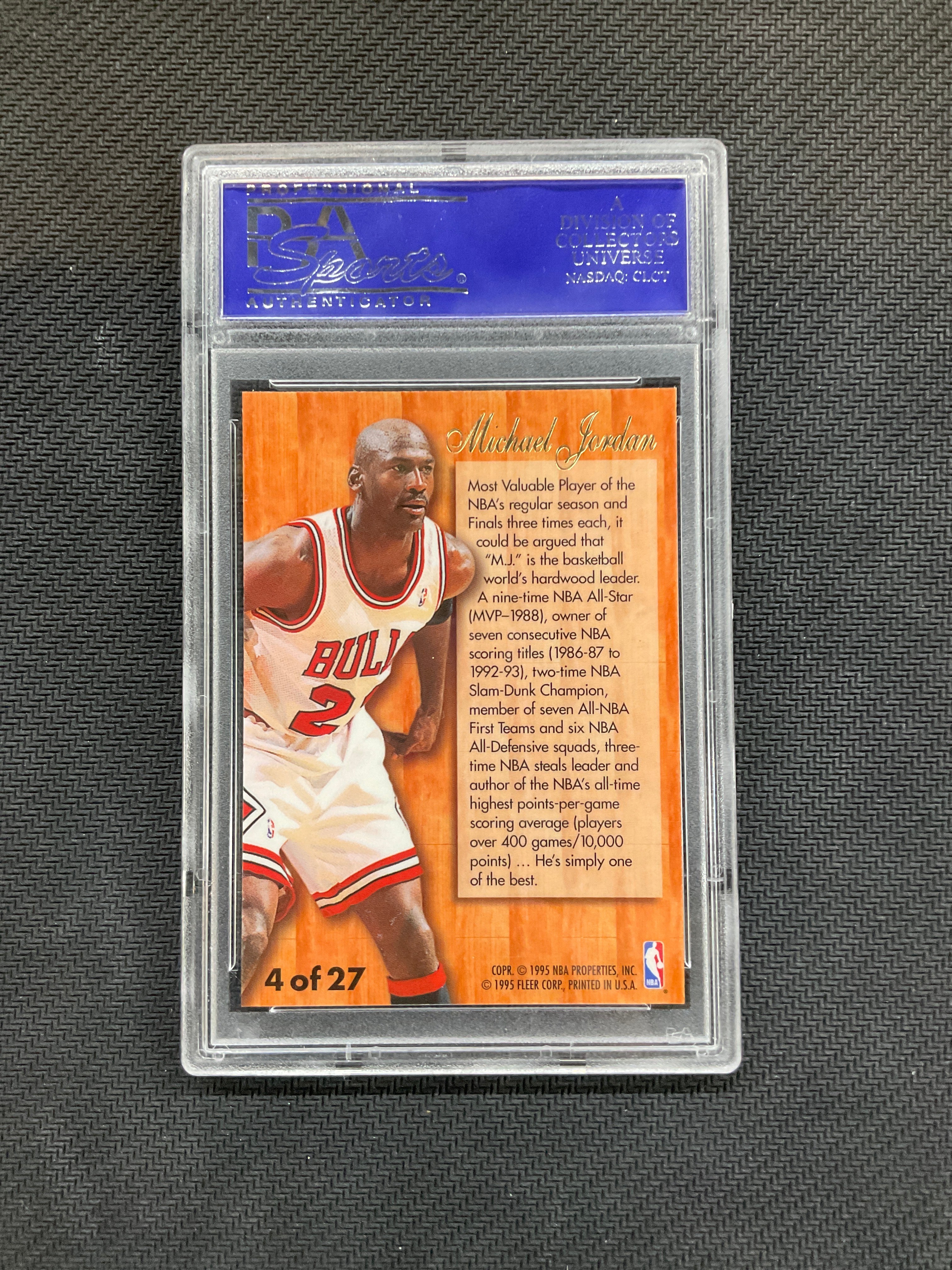 1995 Fleer Flair Michael Jordan Hardwood Leaders PSA 8 Bulls