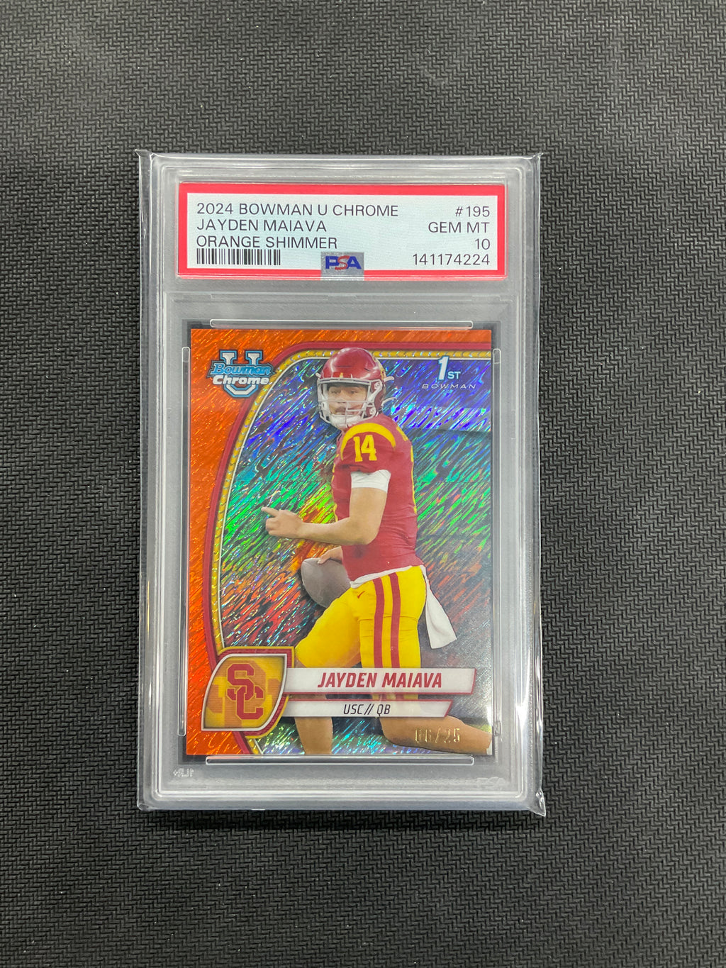 2024 Bowman U Jayden Maiava Orange Shimmer /25 PSA 10 USC