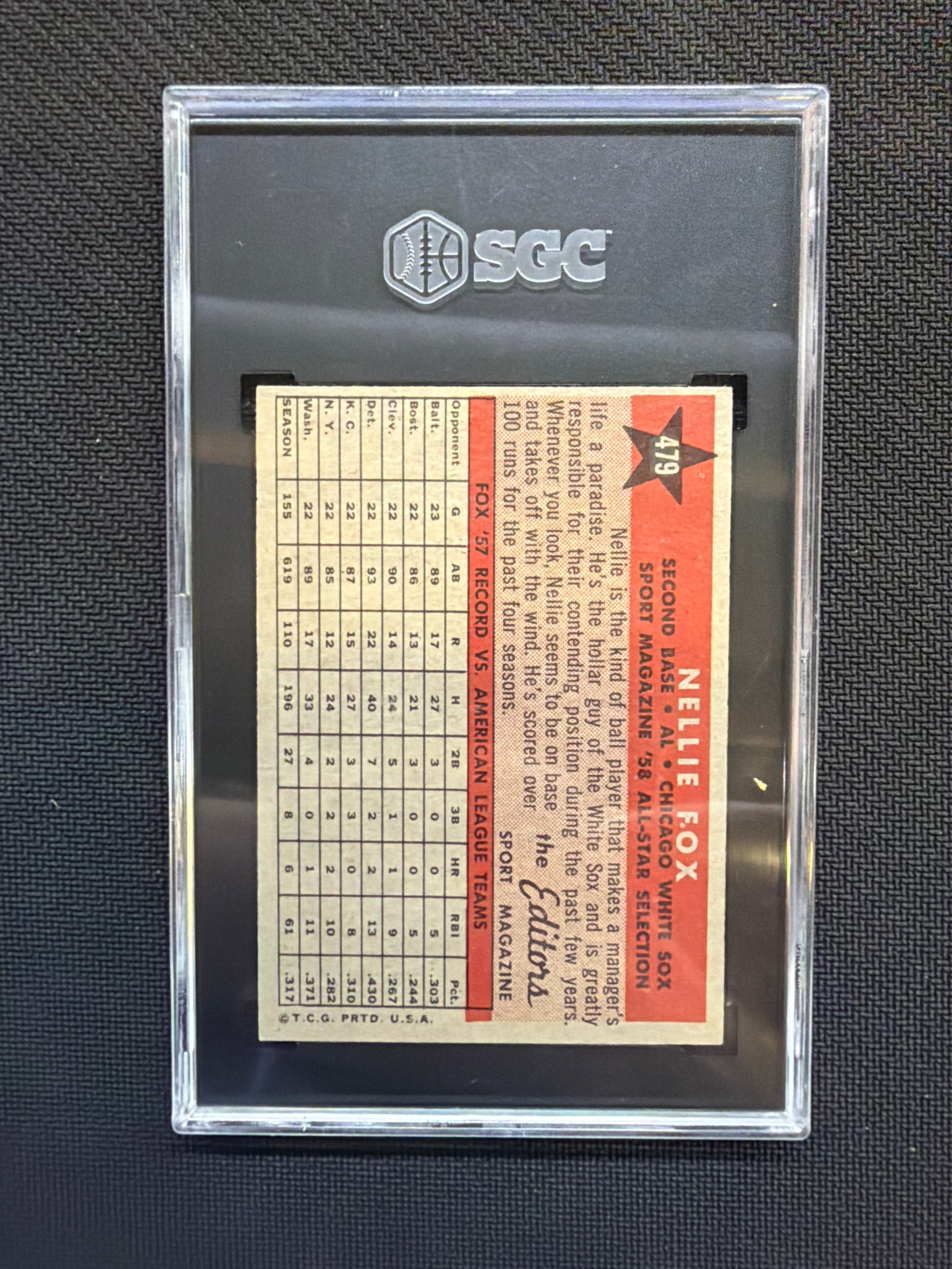 1958 Topps Nellie Fox All-Star SGC 7