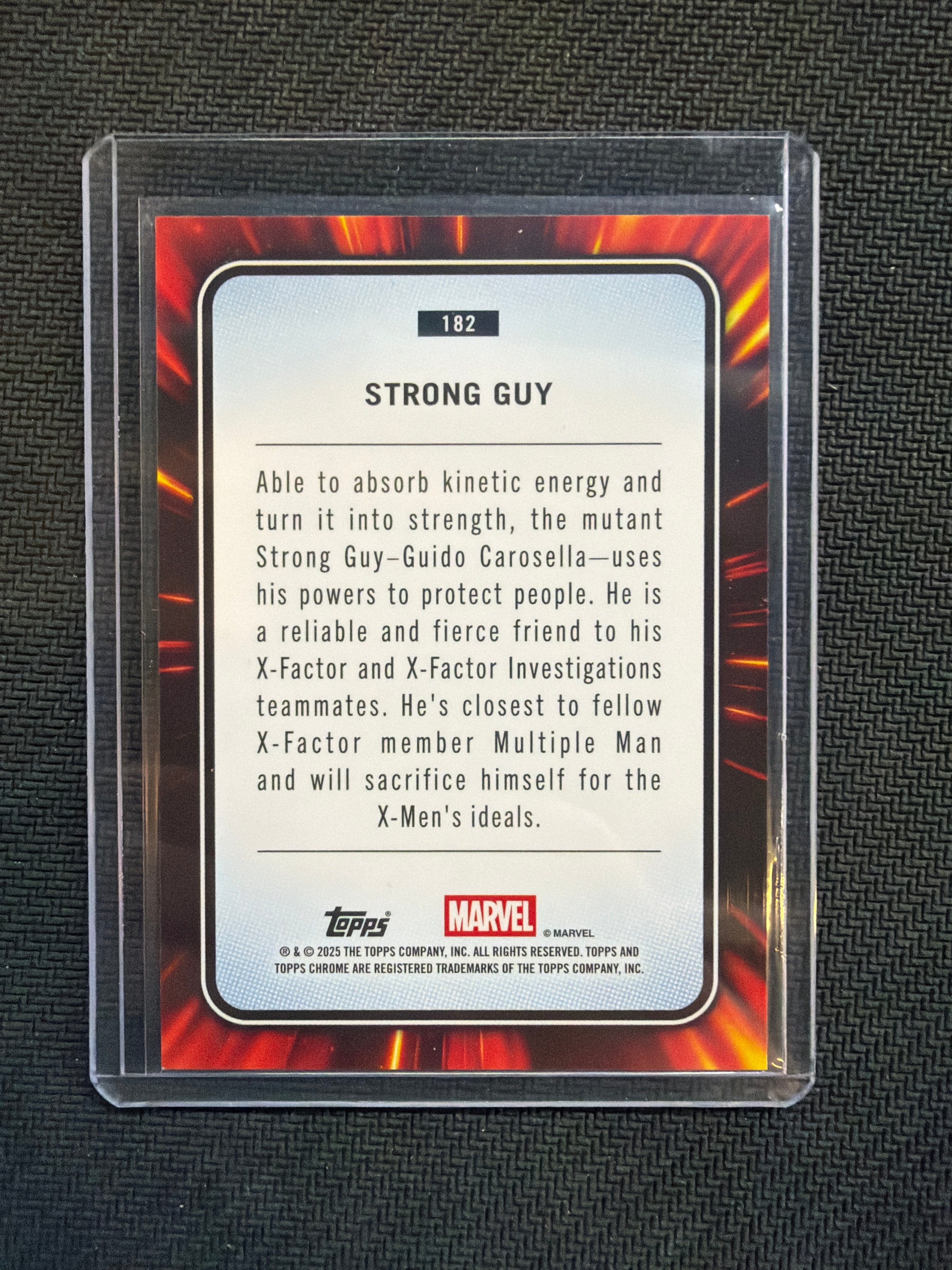 2025 Topps Chrome Marvel Sapphire Strong Guy Black /10 #182