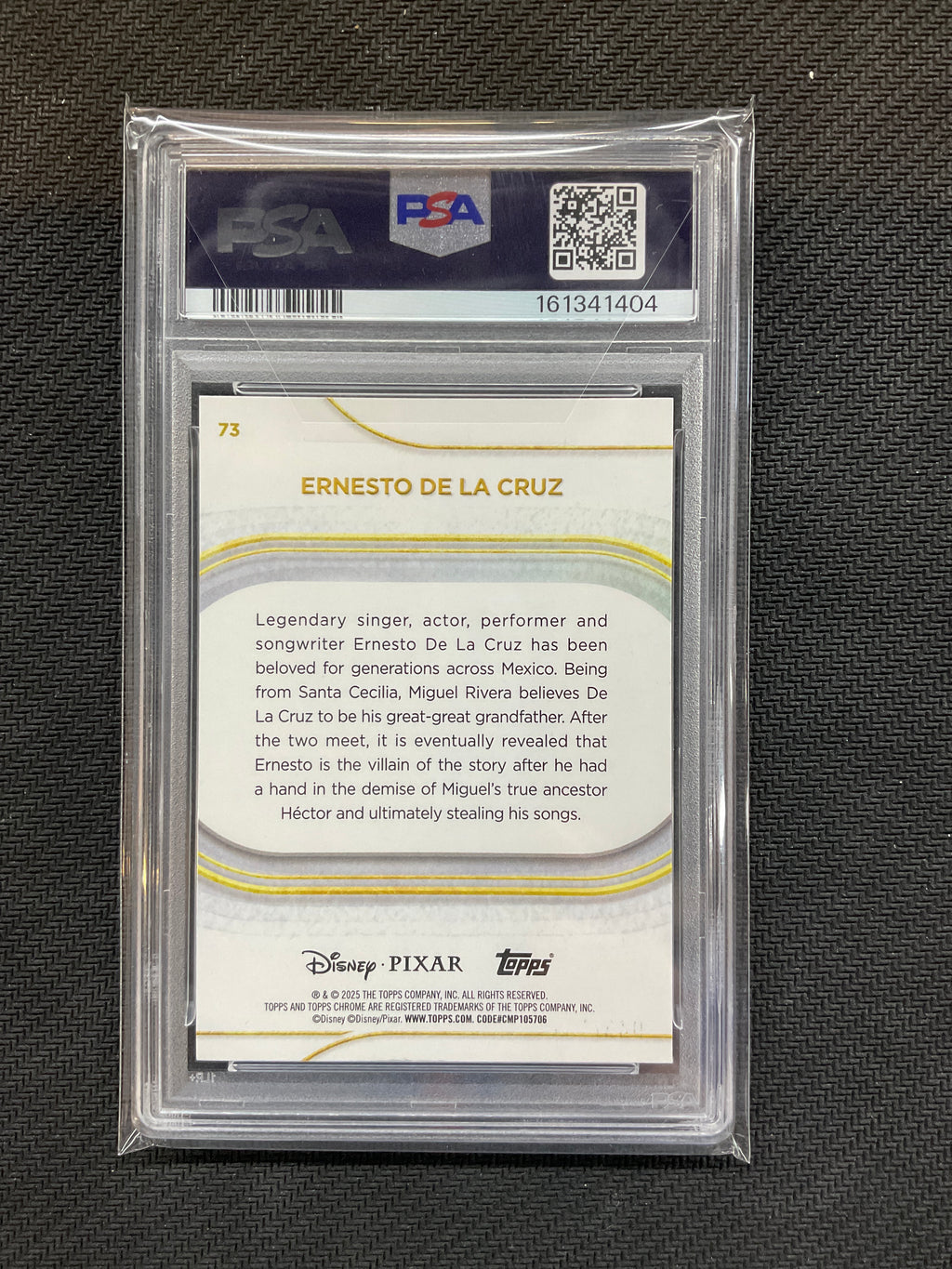 2025 Topps Chrome Disney Ernesto De La Cruz Black & White /101 PSA 9 404
