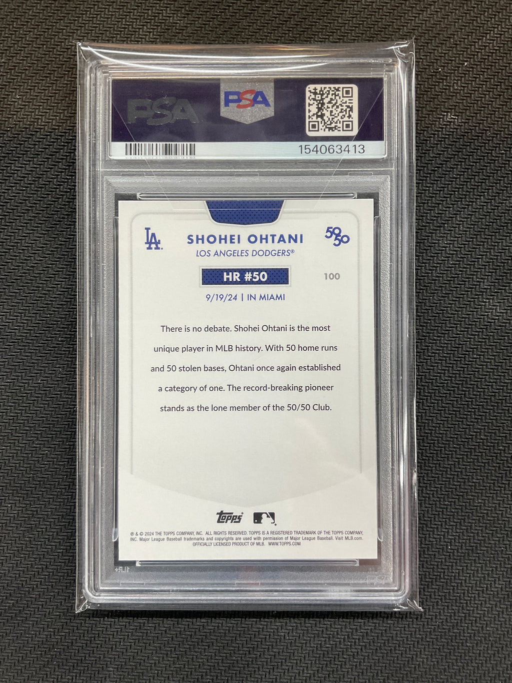 2024 Topps 50/50 Shohei Ohtani #100 PSA 10 413