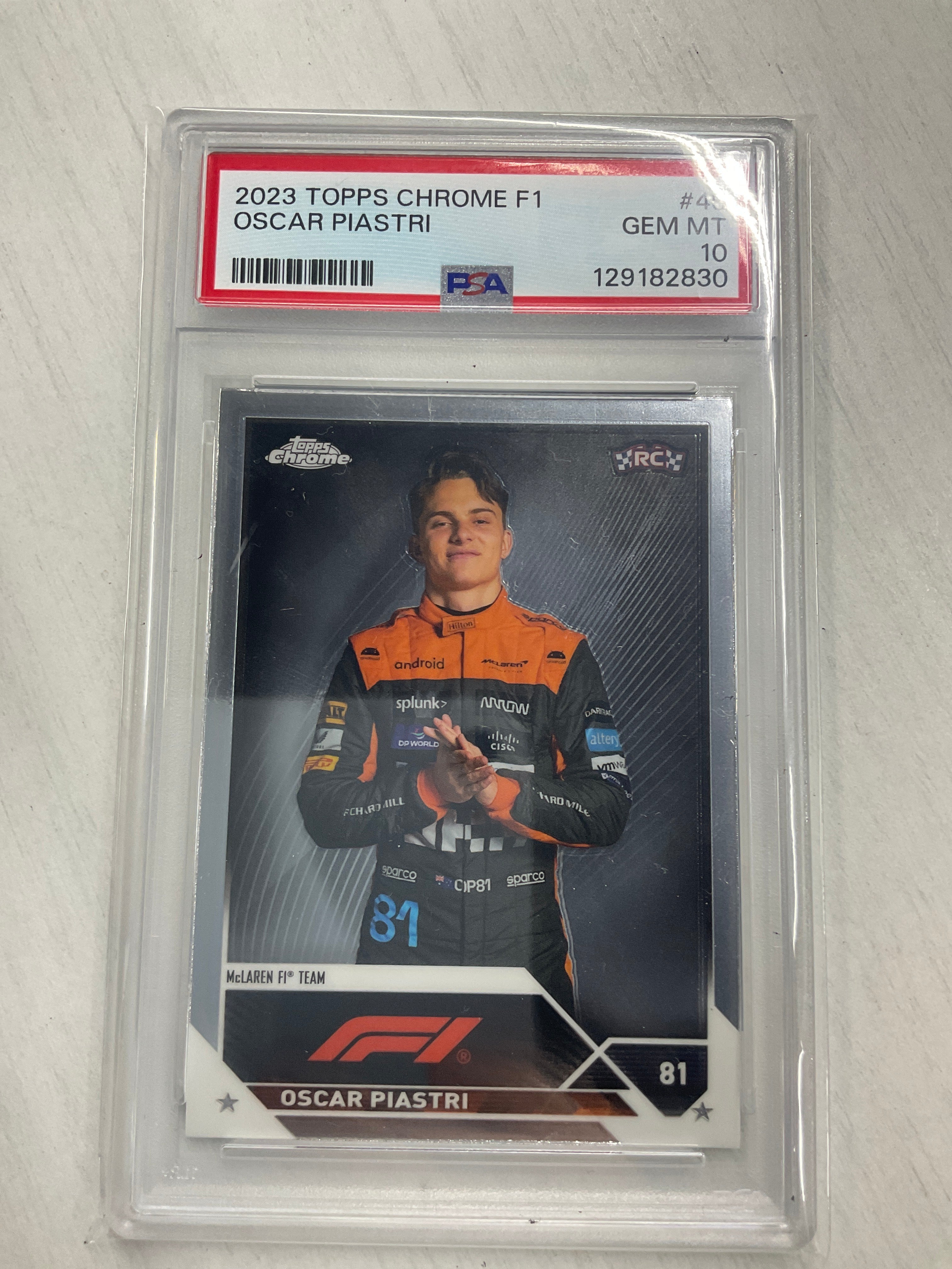 2023 Topps Chrome F1 Oscar Piastri Rookie PSA 10 #40 Mclaren