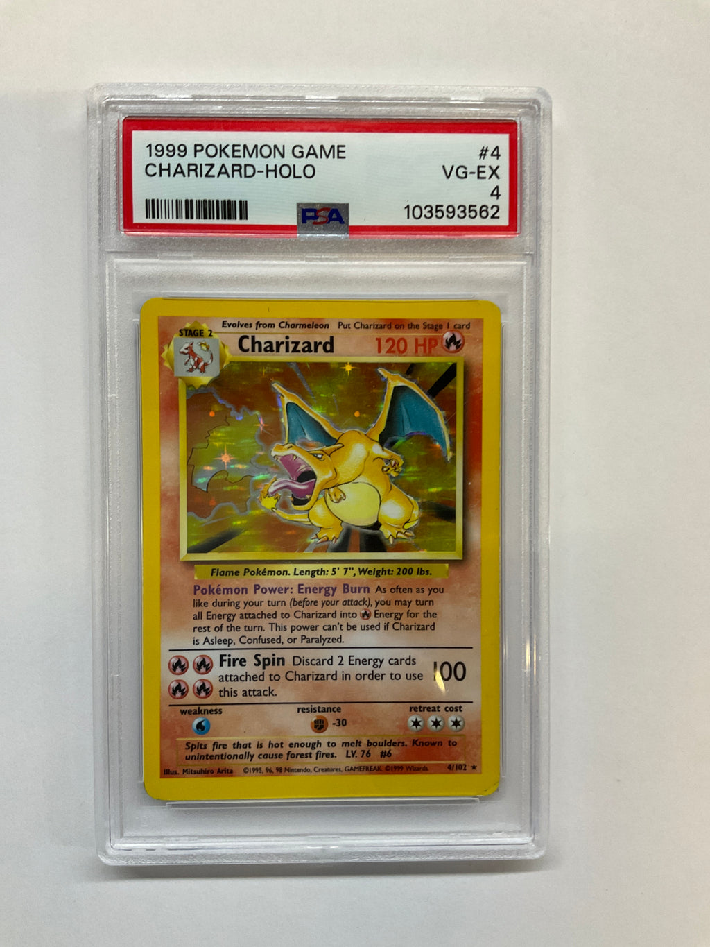 1999 Charizard Holo 4 PSA 4