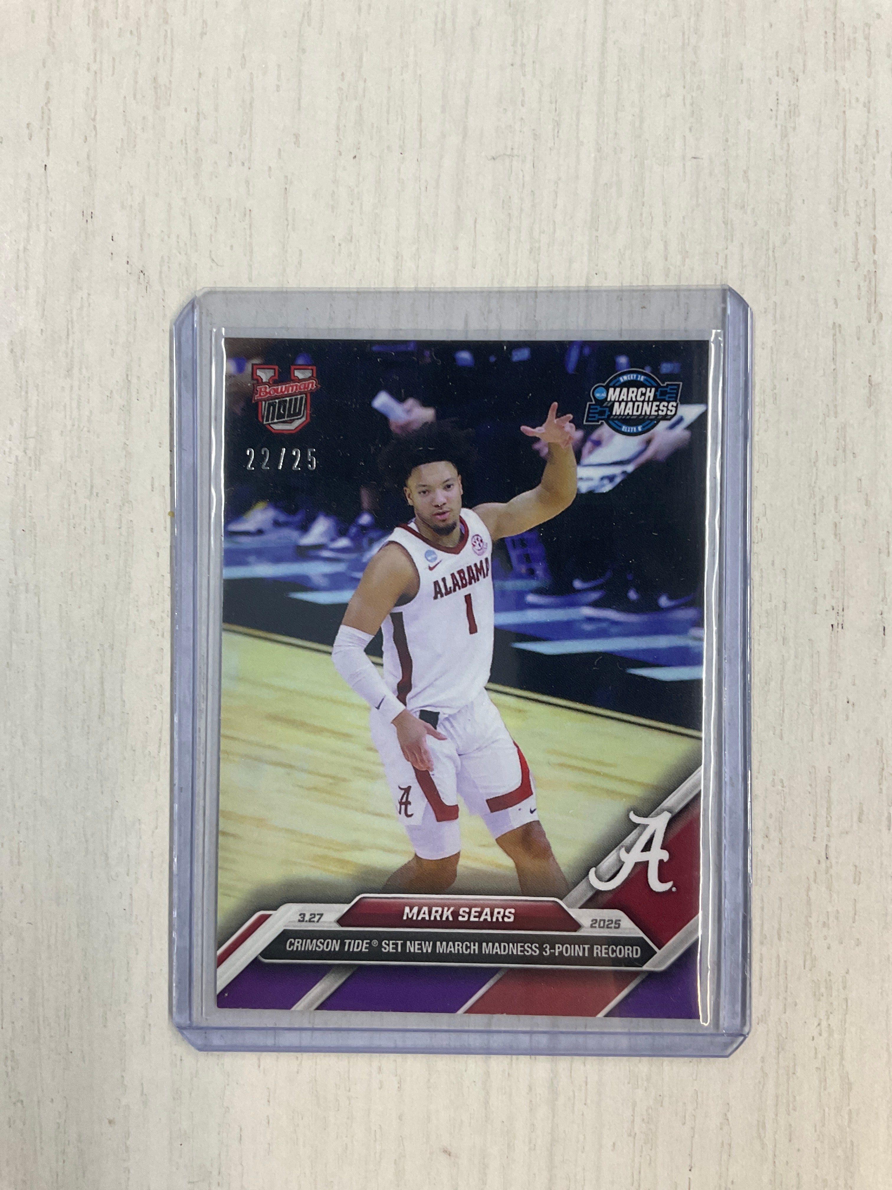 2025 Topps Now Mark Sears Rookie Purple /25 Alabama