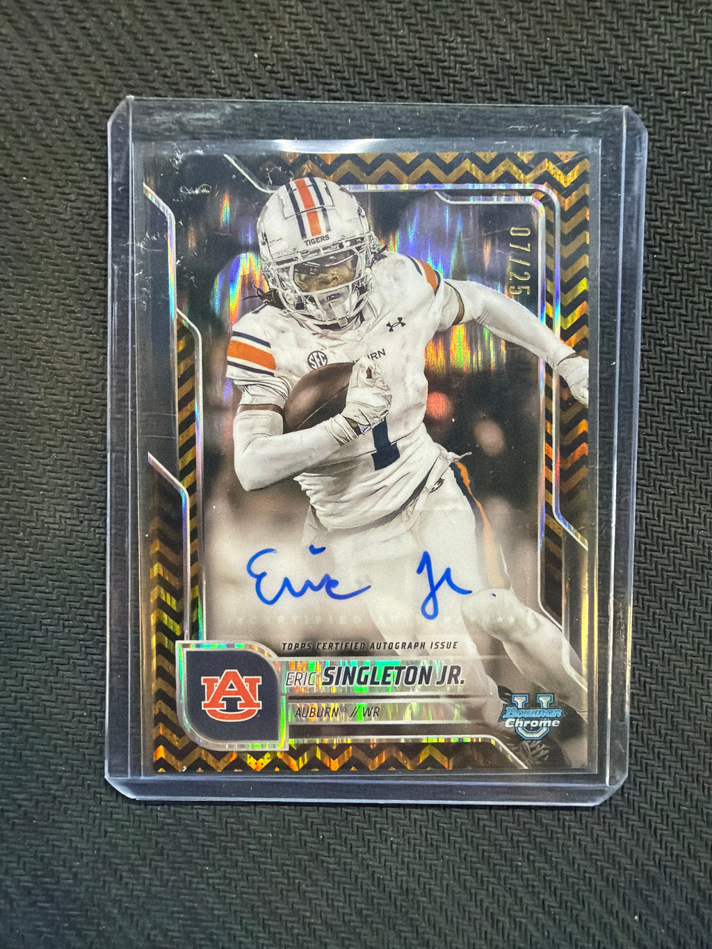 2025 Bowman Chrome U Eric Singleton Jr Auto Black Gold Stealth /25 Auburn