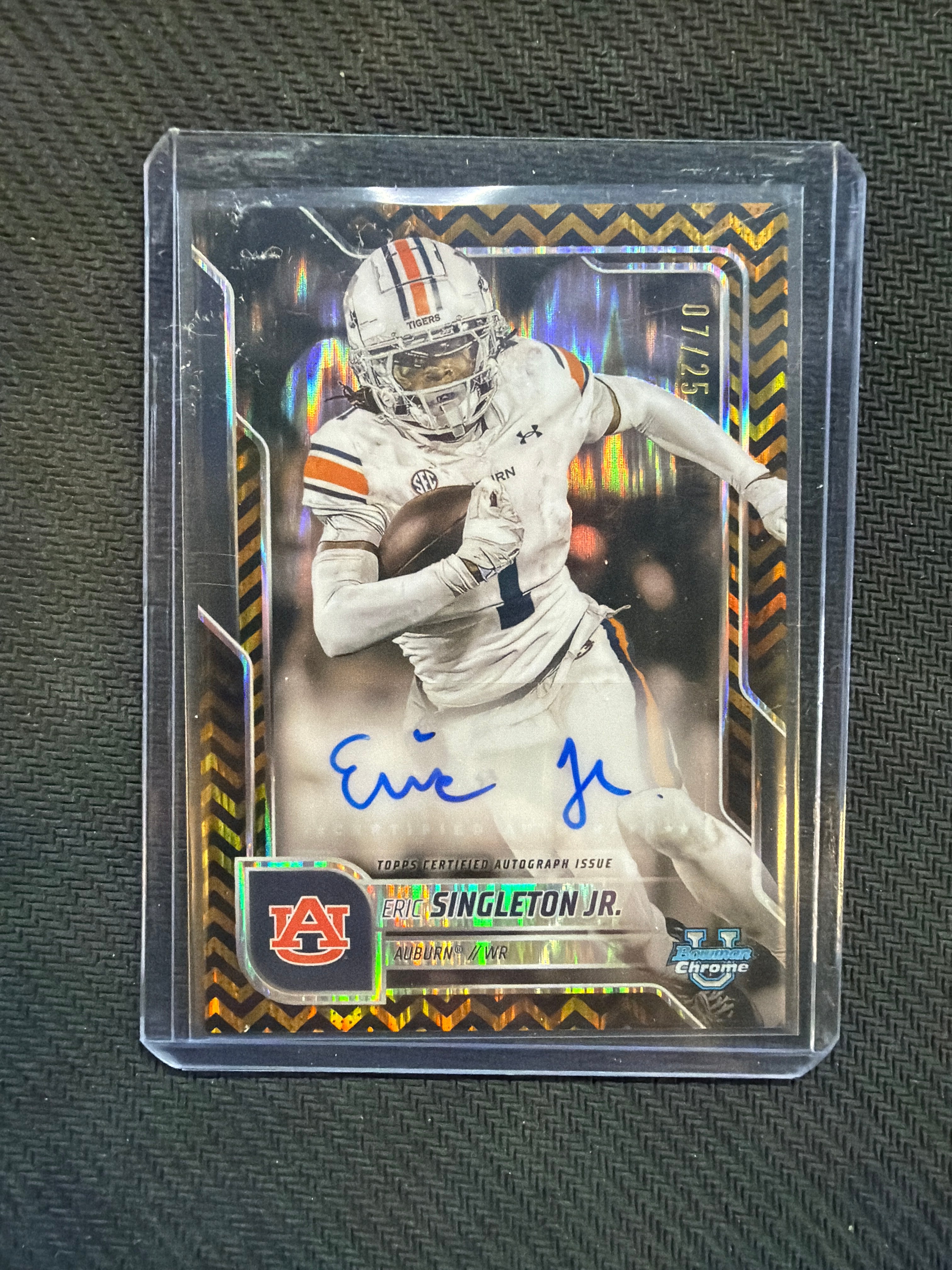 2025 Bowman Chrome U Eric Singleton Jr Auto Black Gold Stealth /25 Auburn