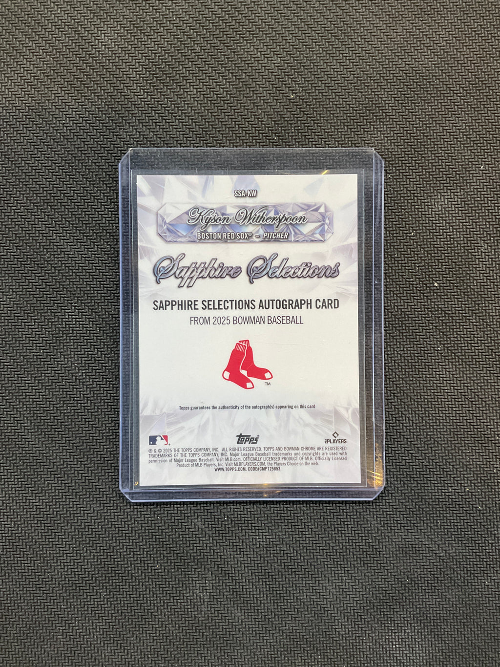 2025 Bowman Sapphire Kyson Witherspoon Auto Selections Red Sox