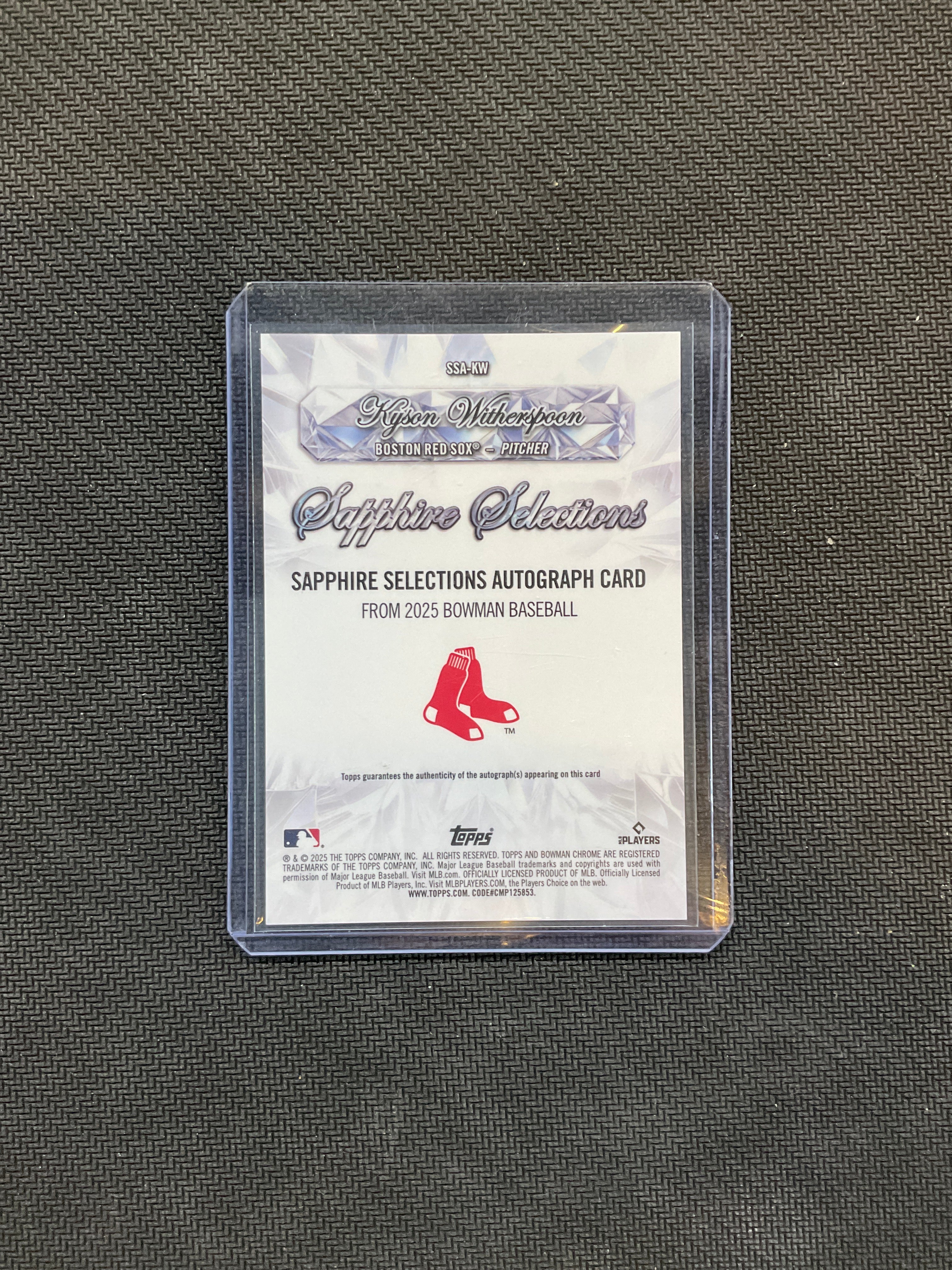 2025 Bowman Sapphire Kyson Witherspoon Auto Selections Red Sox