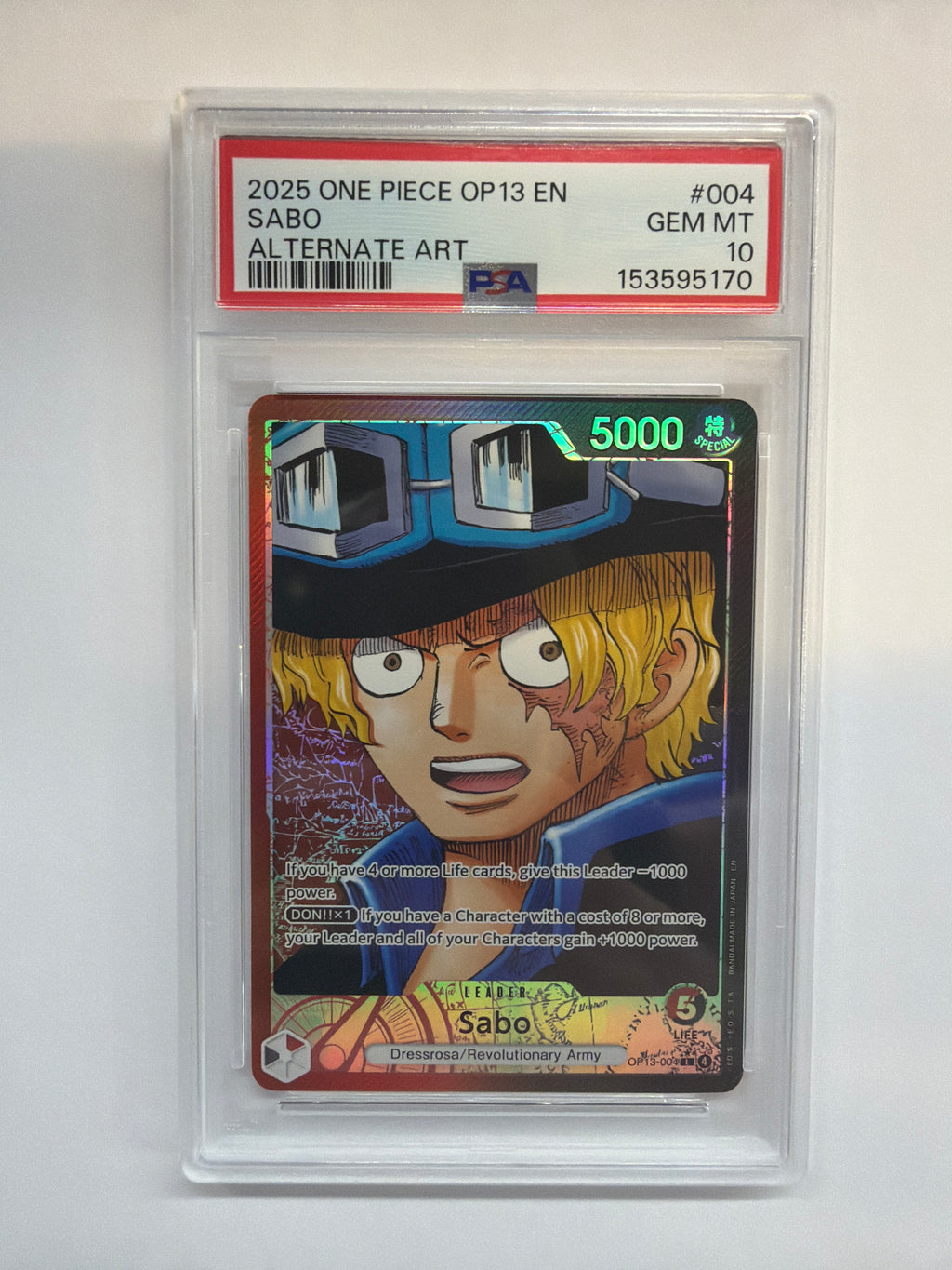 2025 One Piece OP13 Sabo 04 Alt Art PSA 10