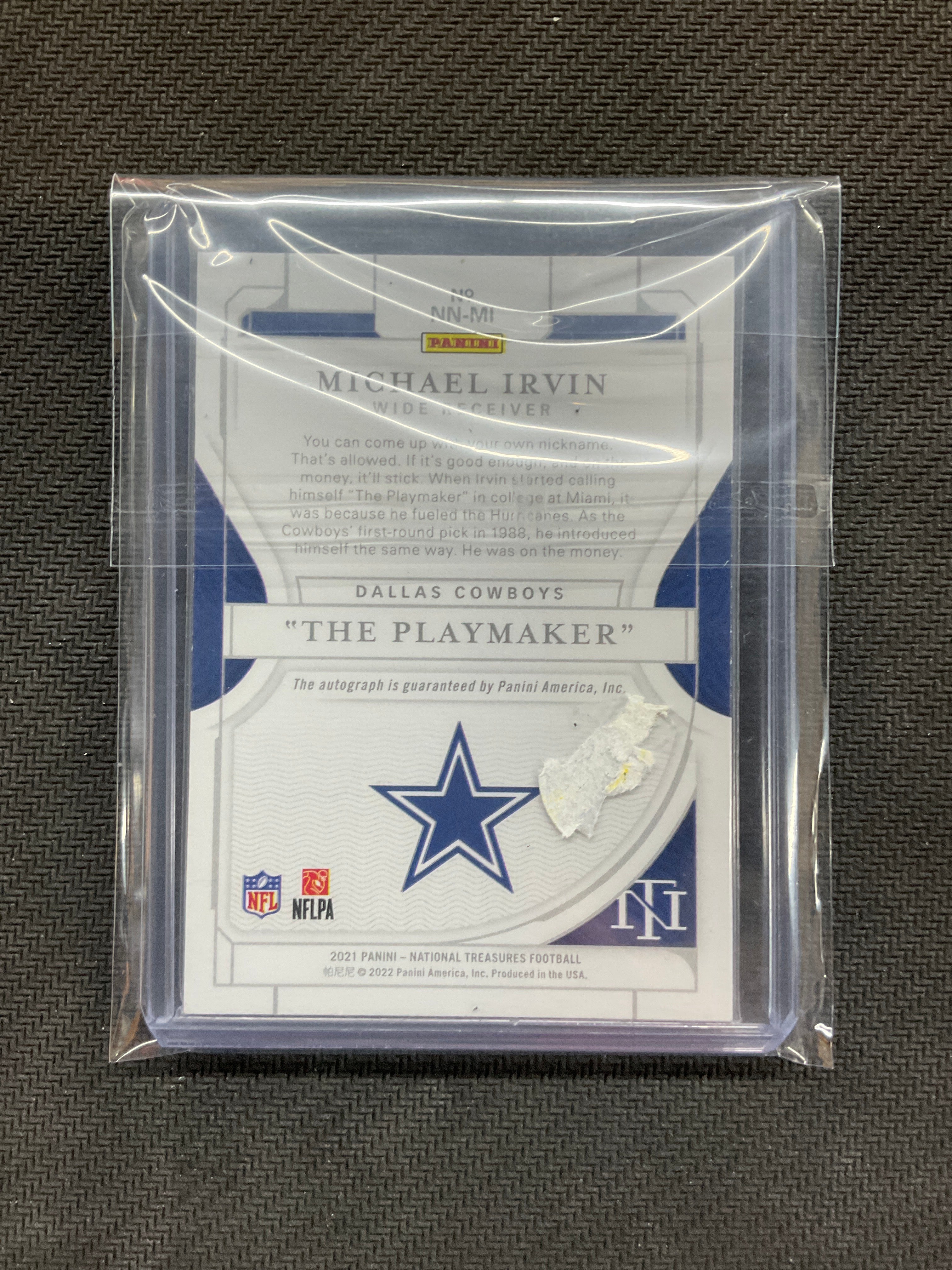 2021 National Treasures Michael Irvin The Playmakers Auto /49 Cowboys