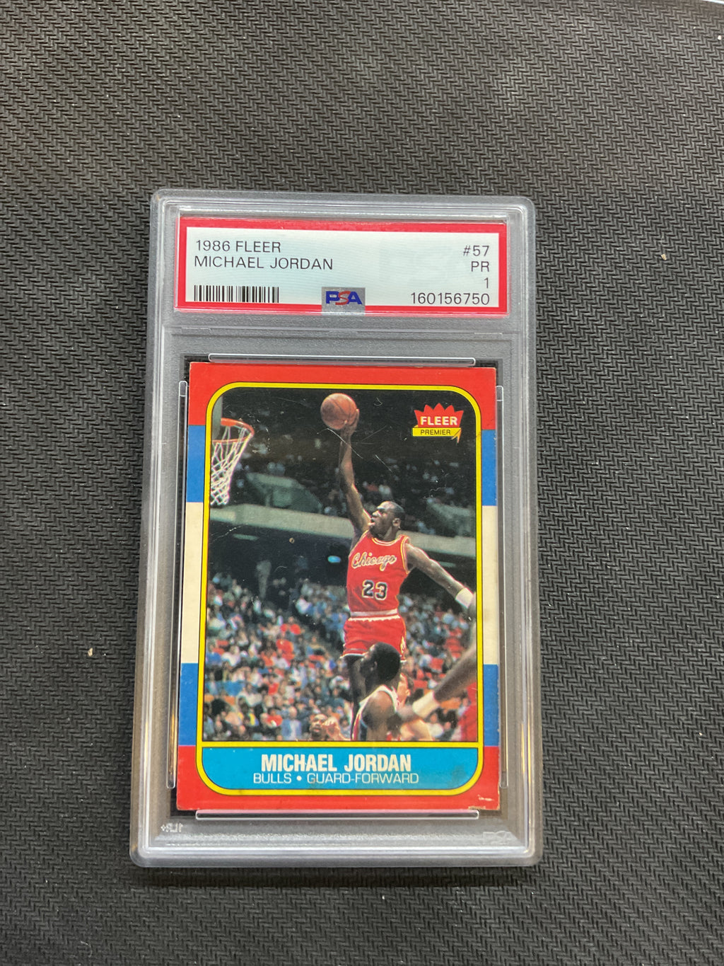 1986 Fleer Michael Jordan Rookie PSA 1 Bulls