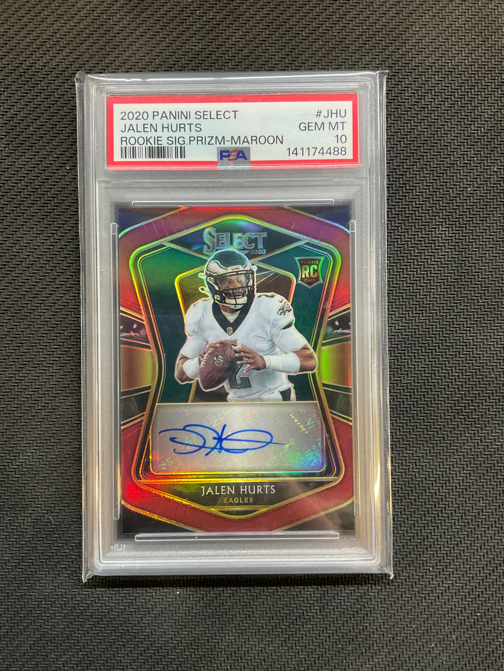 2020 Panini Select Jalen Hurts Maroon Auto /60 PSA 10 Eagles