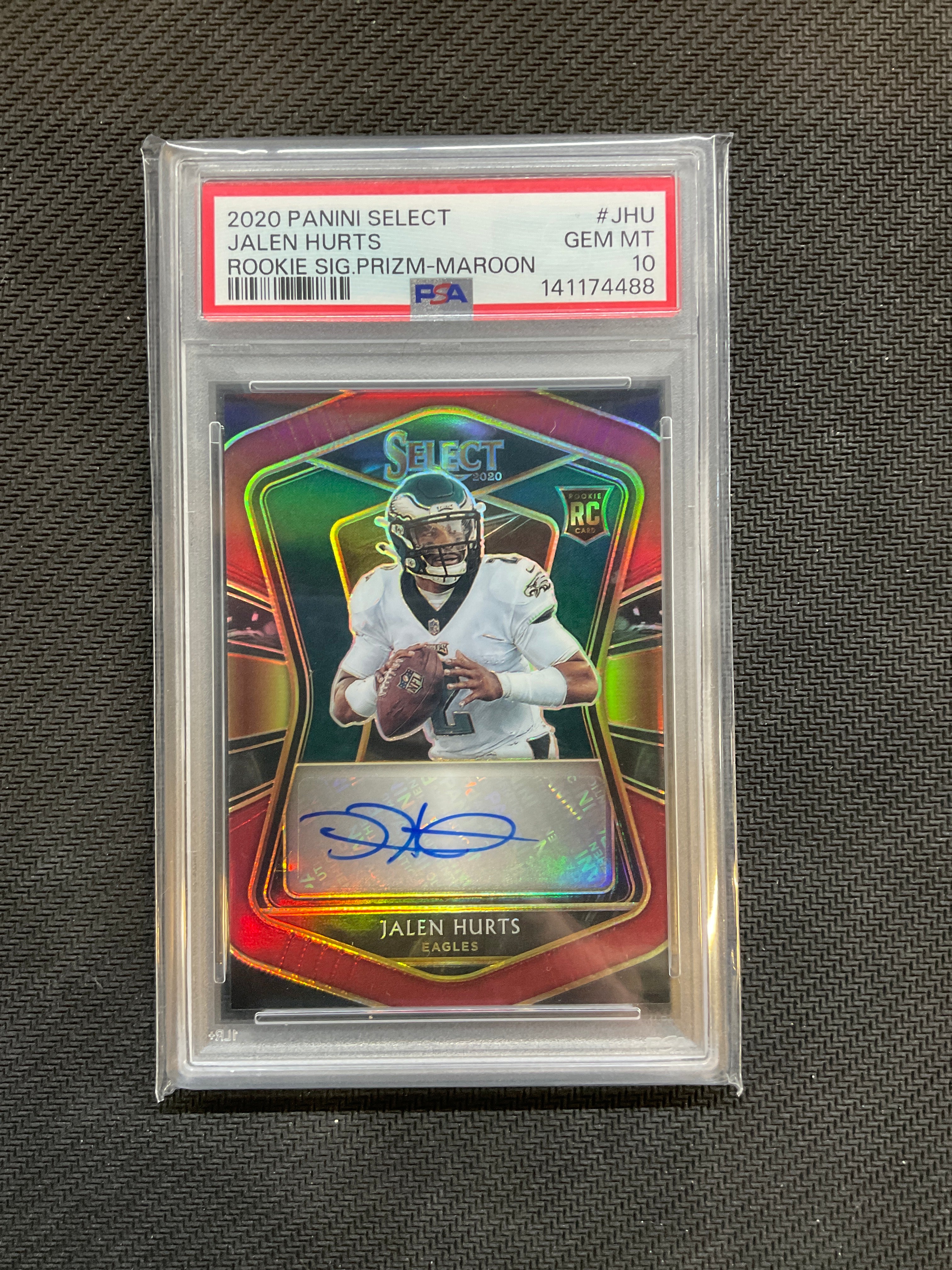 2020 Panini Select Jalen Hurts Maroon Auto /60 PSA 10 Eagles