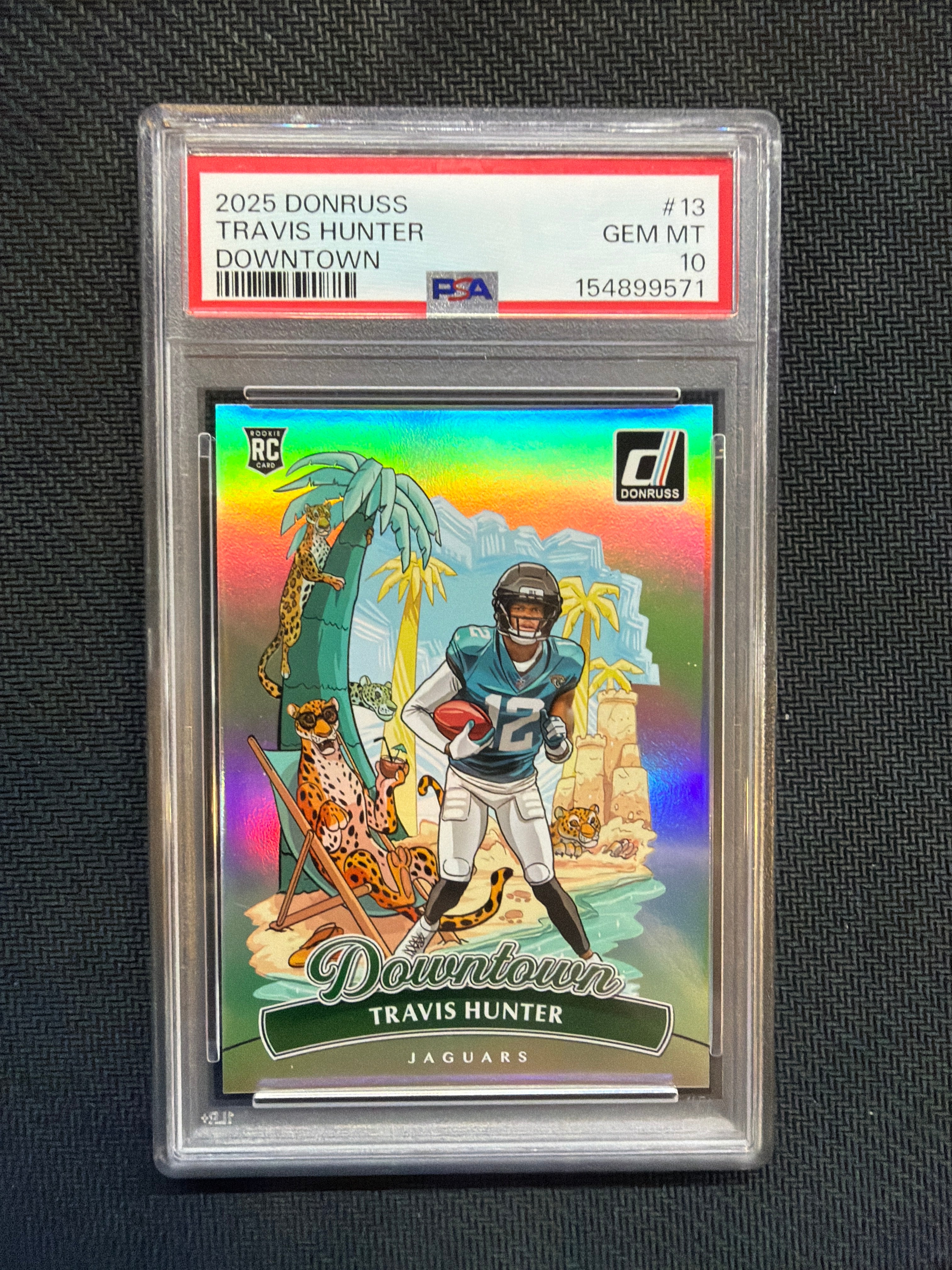 2025 Donruss Travis Hunter Rookie Downtown! PSA 10 Jaguars