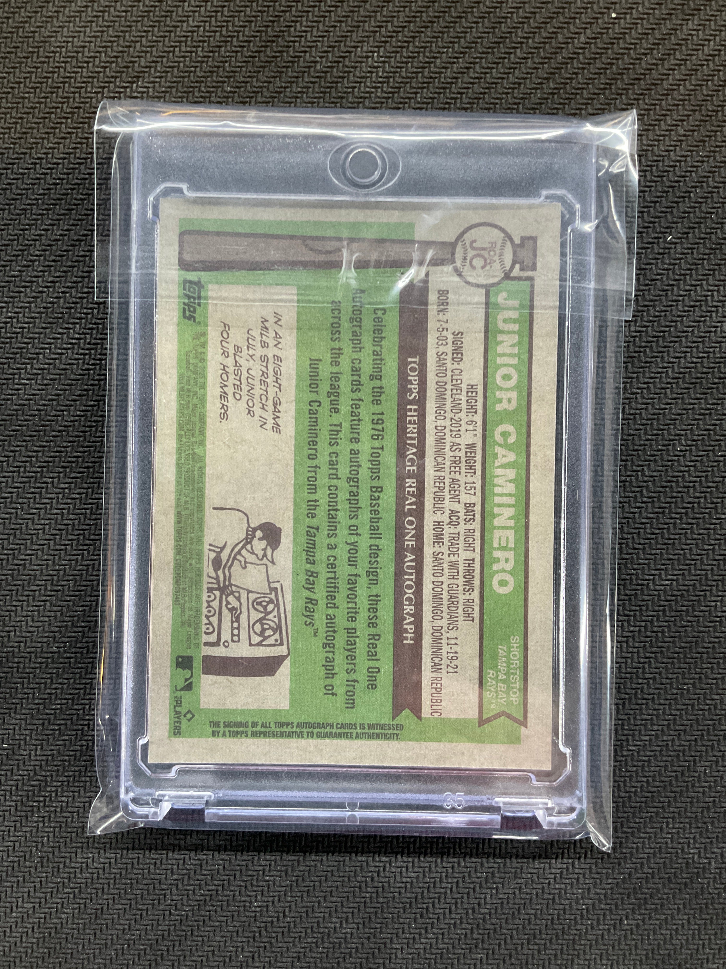 2025 Topps Heritage Junior Caminero Rays Auto
