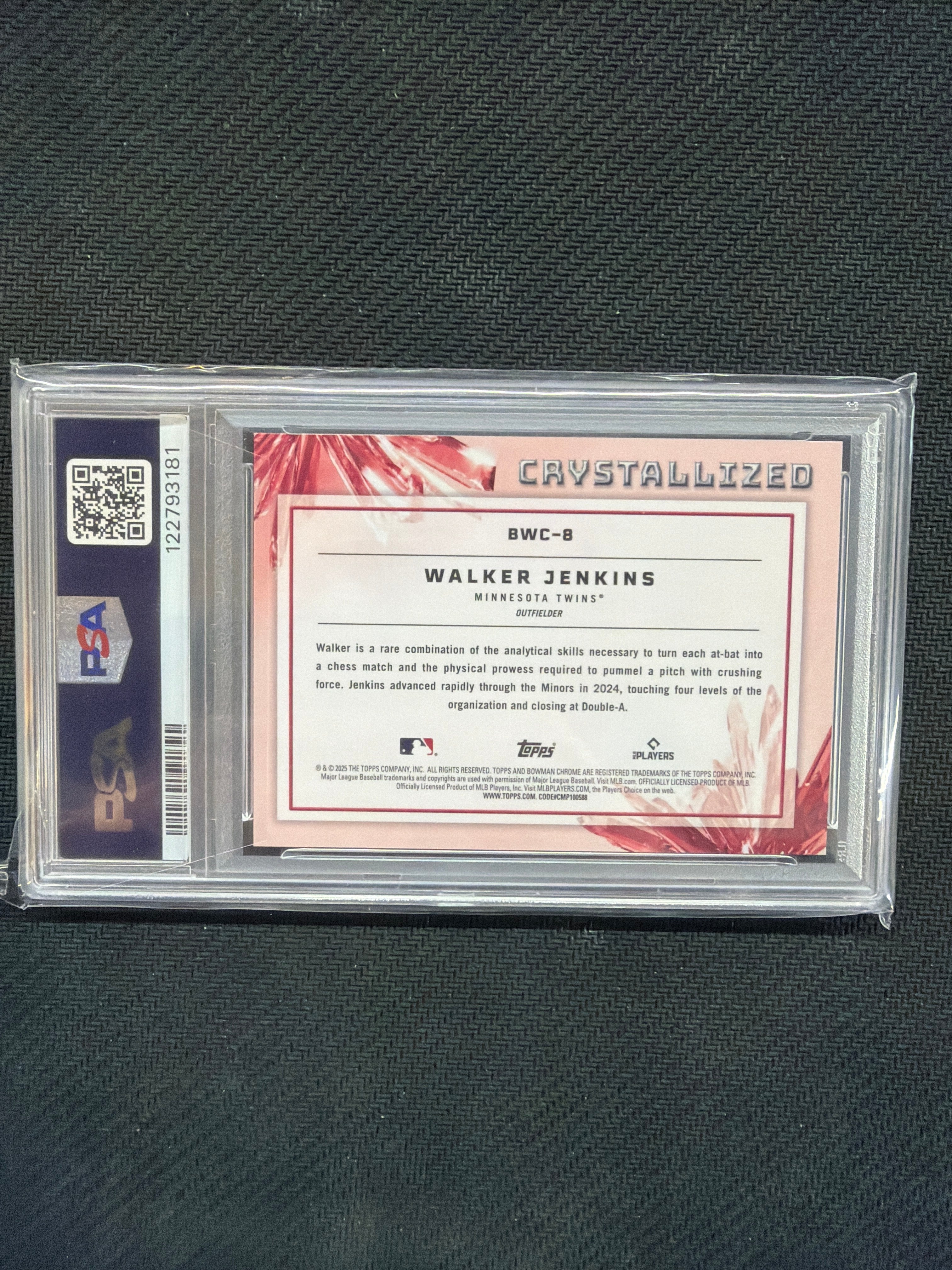 2025 Bowman Walker Jenkins Crystallized Case Hit PSA 10