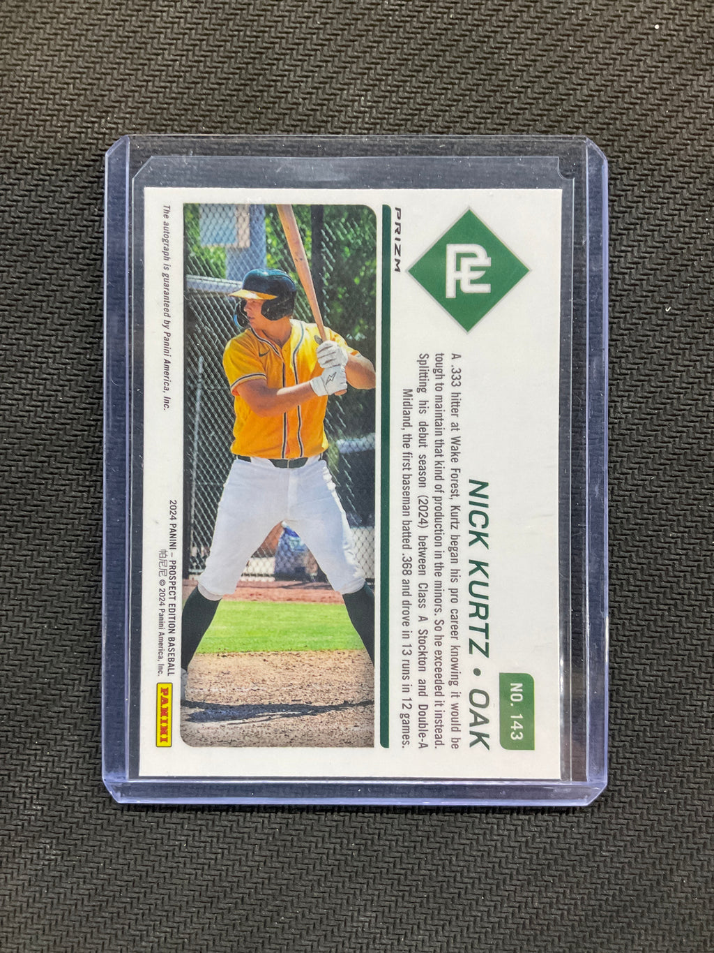 2024 Panini Prospect Nick Kurtz Auto Refractor