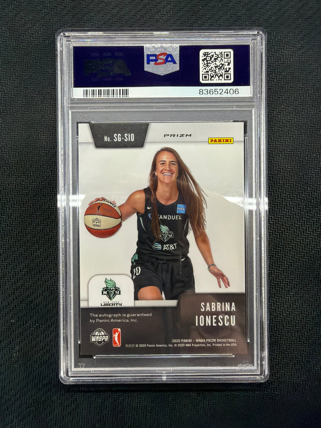 2020 Panini Prizm WNBA Sabrina Ionescu Rookie Silver Auto PSA 10 406