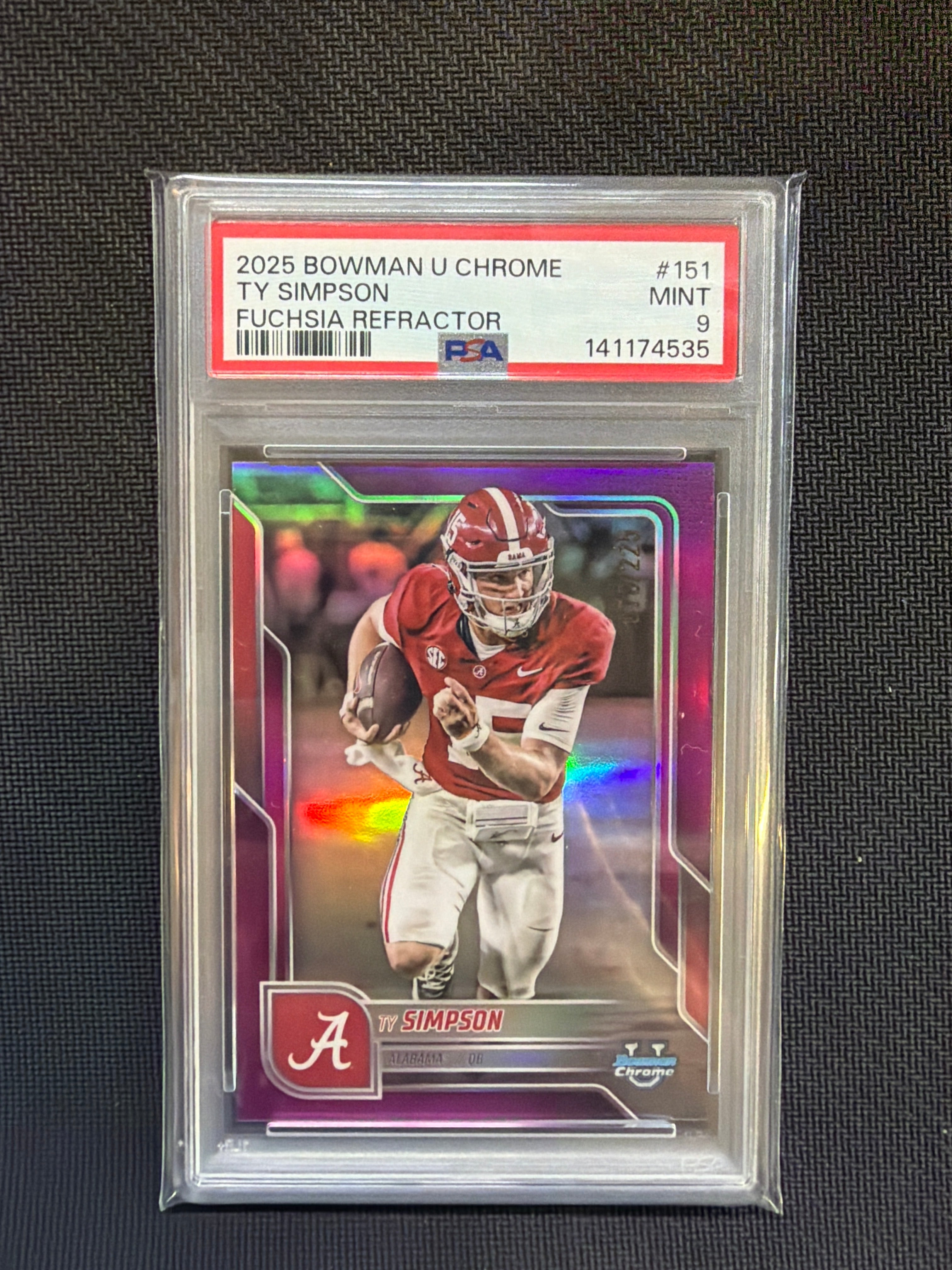 2025 Bowman U Chrome Ty Simpson Fuchsia /225 PSA 9 Alabama