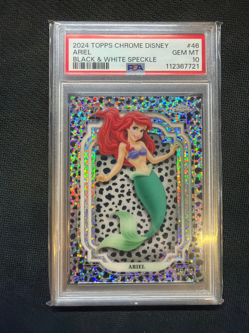 2024 Topps Chrome Disney Ariel Black & White /101 PSA 10