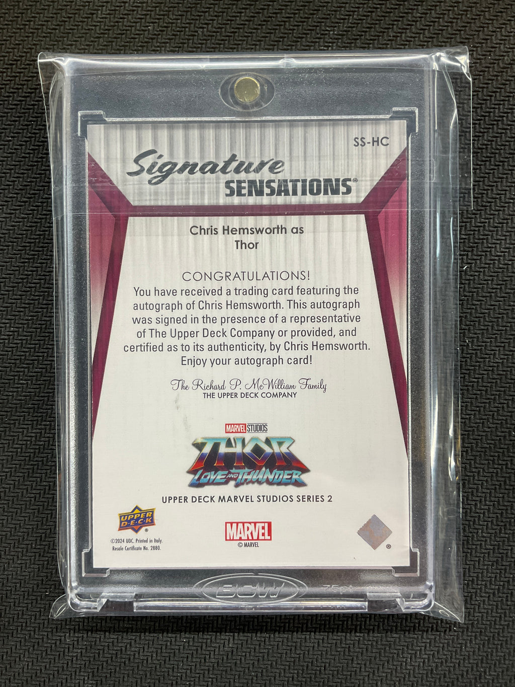 2024 Upper Deck Chirs Hemsworth Signature Sensations Auto Strongest Avenger